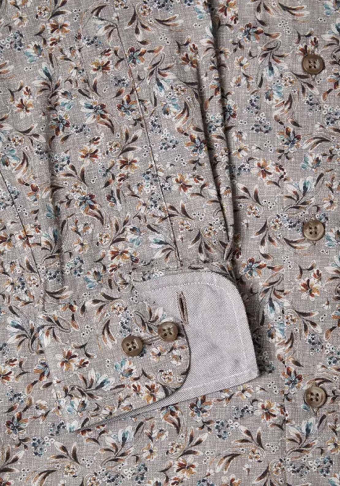 Drifter Long Sleeve Print Shirt - Beige 3 Shaws Department Stores