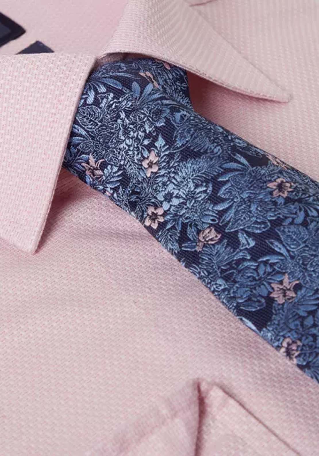 Daniel Grahame Dobby Boxed Shirt - Pink 2 Shaws Department Stores