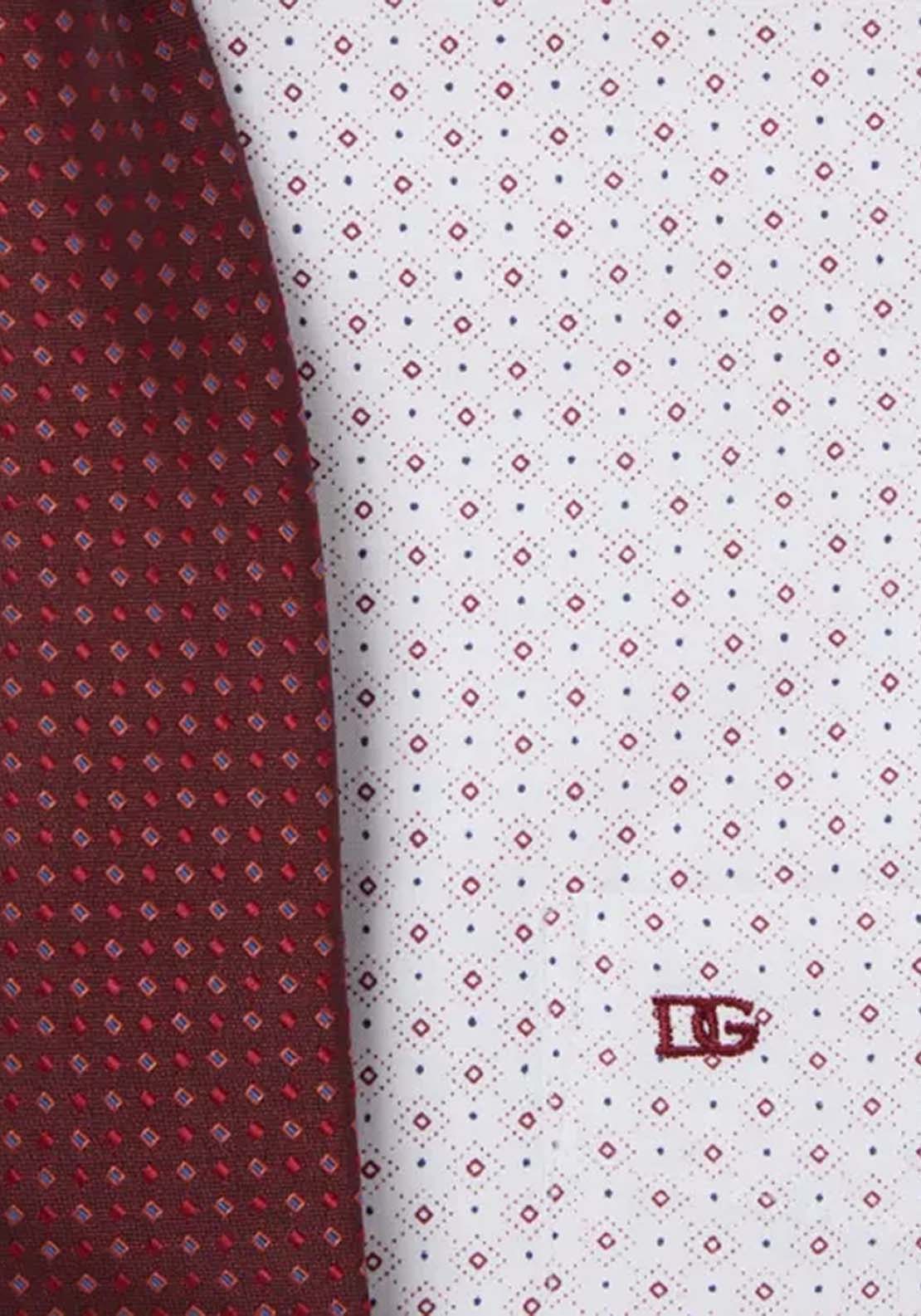 Daniel Grahame Print Boxed Tapered Shirt - Red 3 Shaws Department Stores