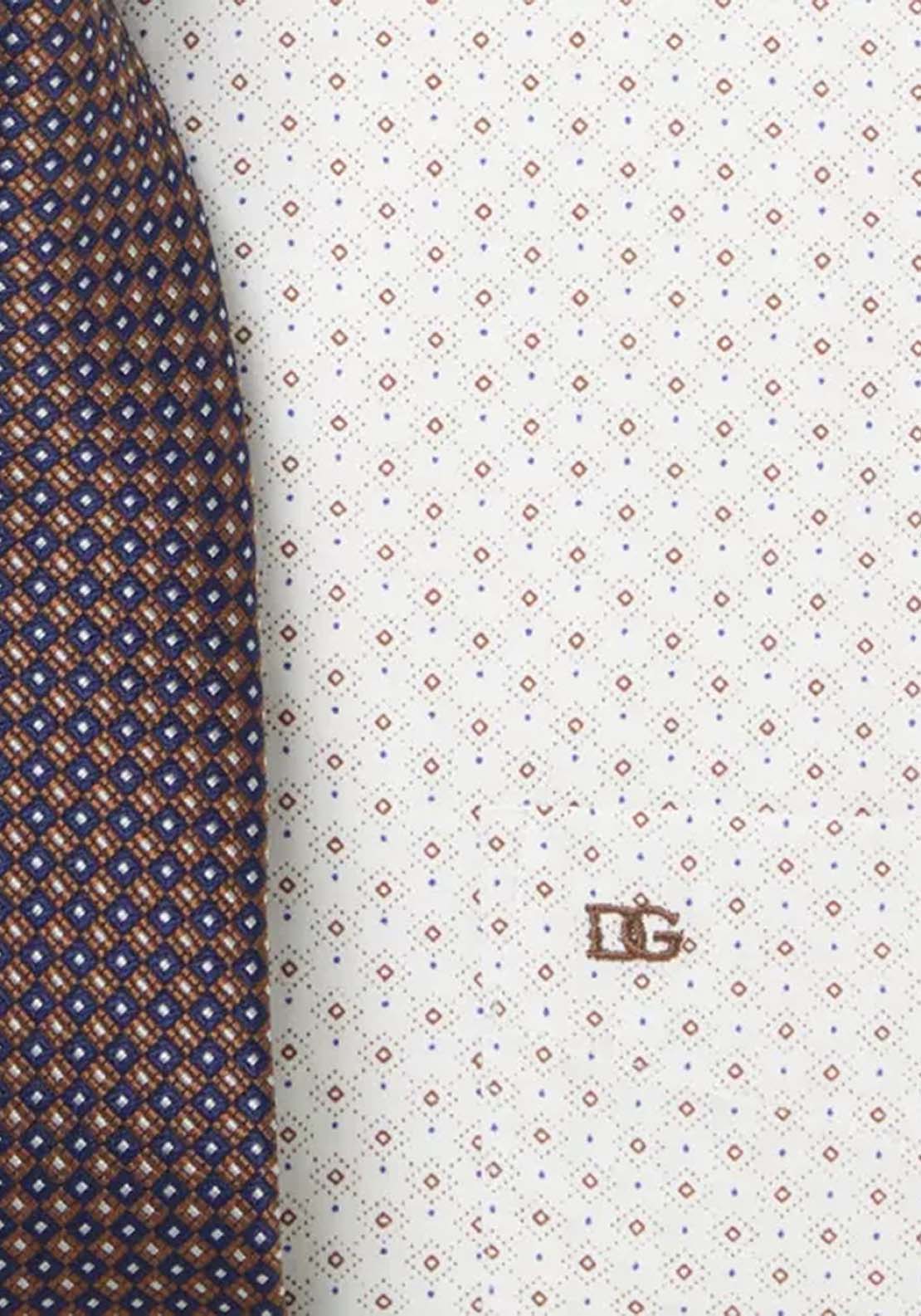 Daniel Grahame Print Boxed Tapered Shirt - Brown 2 Shaws Department Stores