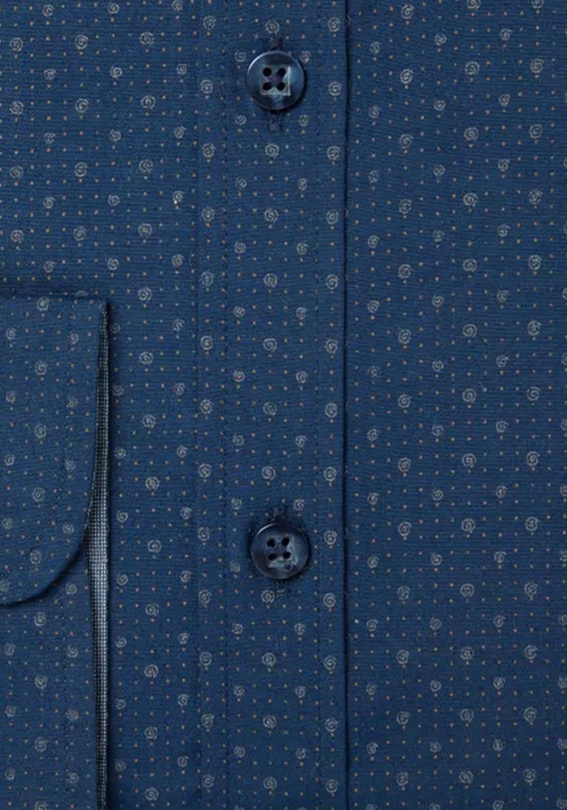 Daniel Grahame Long Sleeve Print Shirt - Navy 4 Shaws Department Stores