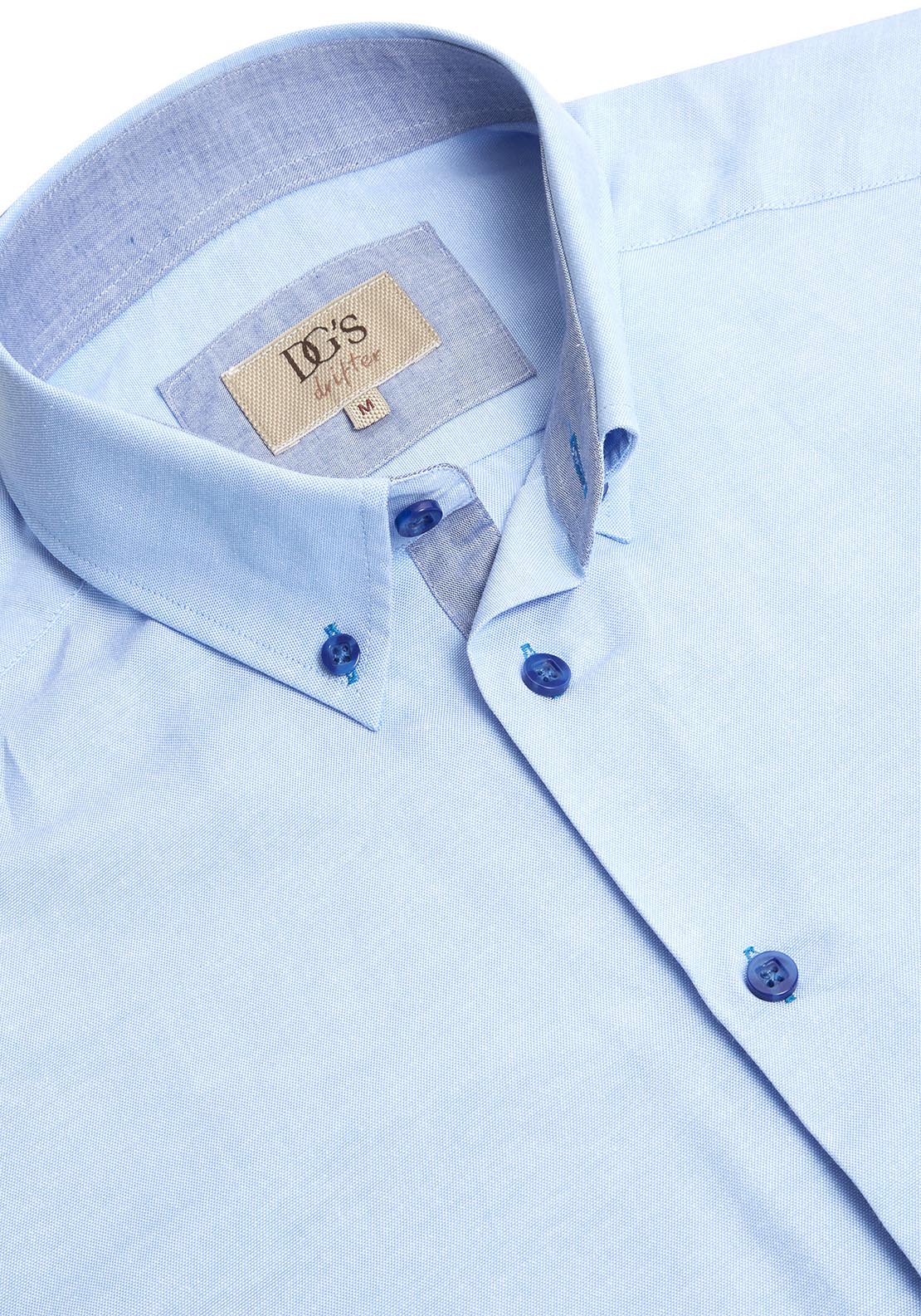 Drifter Short Sleeve Plain Shirt - Blue 2 Shaws Department Stores