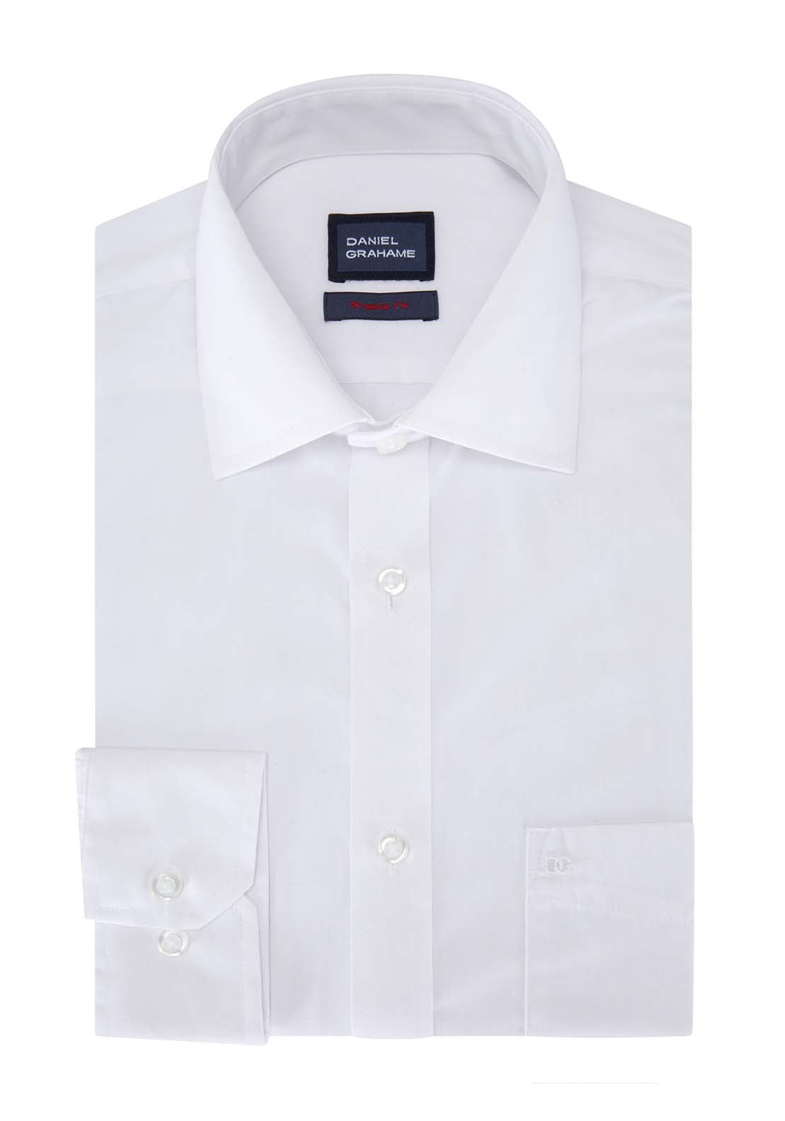 Daniel Grahame Geneva Plain Shirt - White 1 Shaws Department Stores