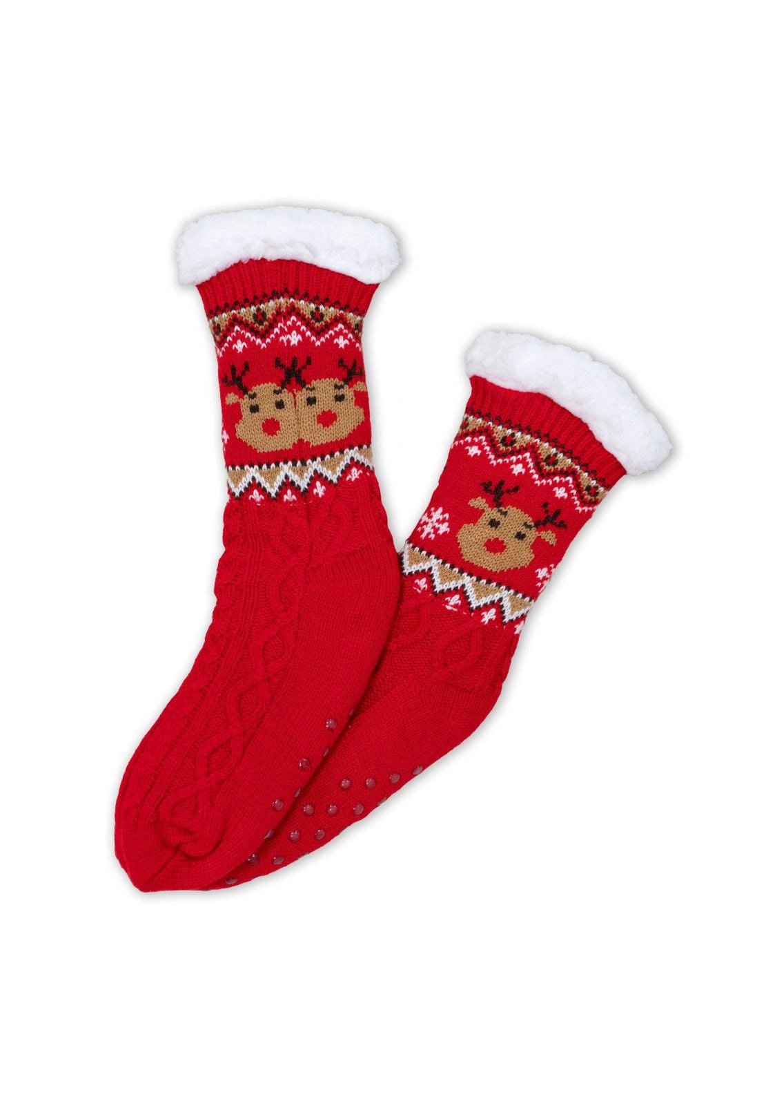 Passion Accessories Christmas Snuggle Socks - Argyle Red 1 Shaws Department Stores