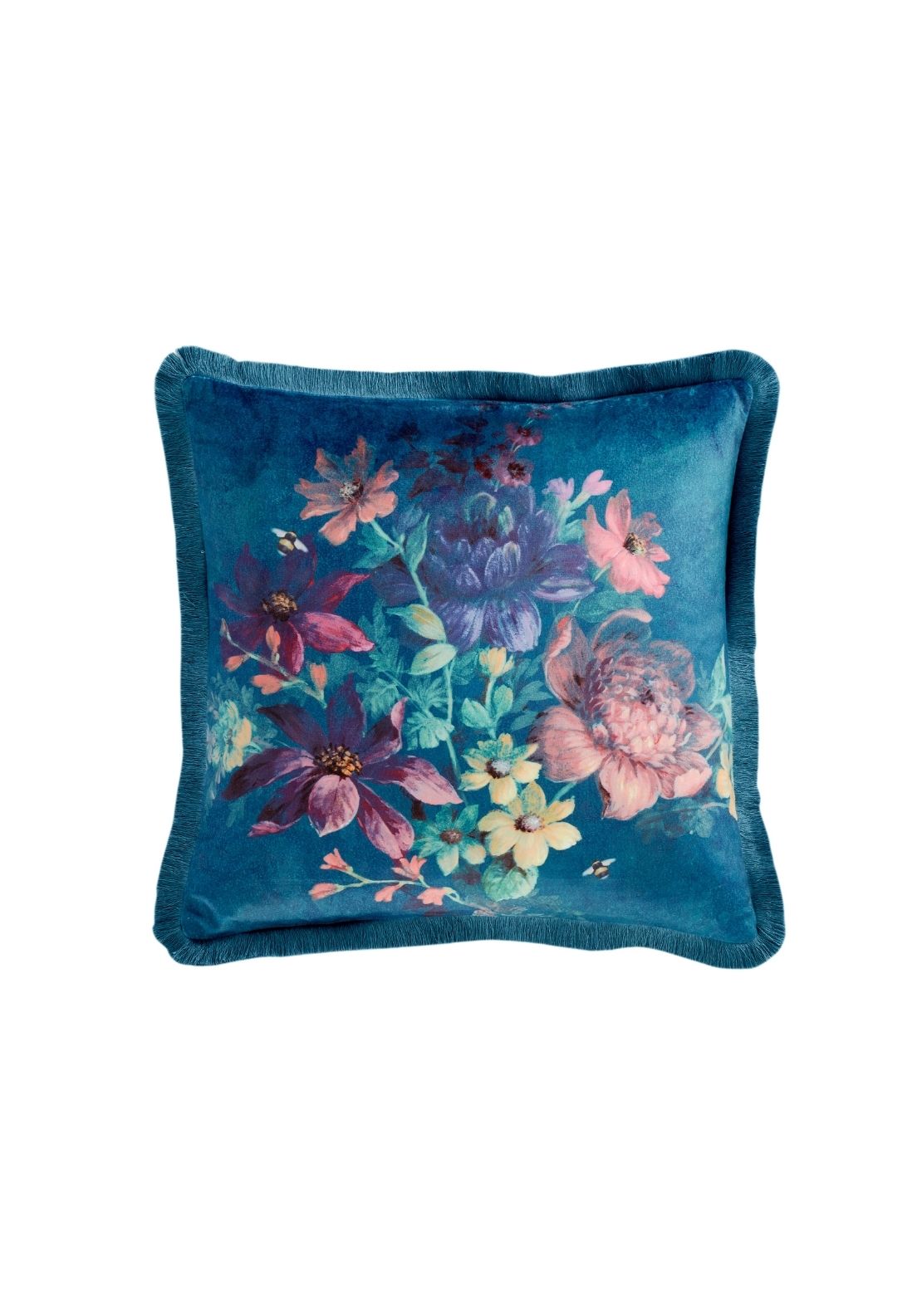 Catherine Lansfield Bridgerton Romantic Floral Cushion - Blue 1 Shaws Department Stores