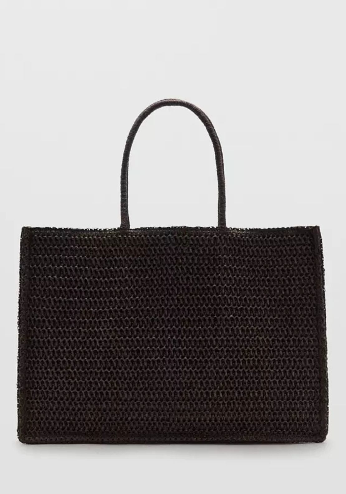 Mango Harper Natural Fibre Tote Bag - Brown 1 Shaws Department Stores