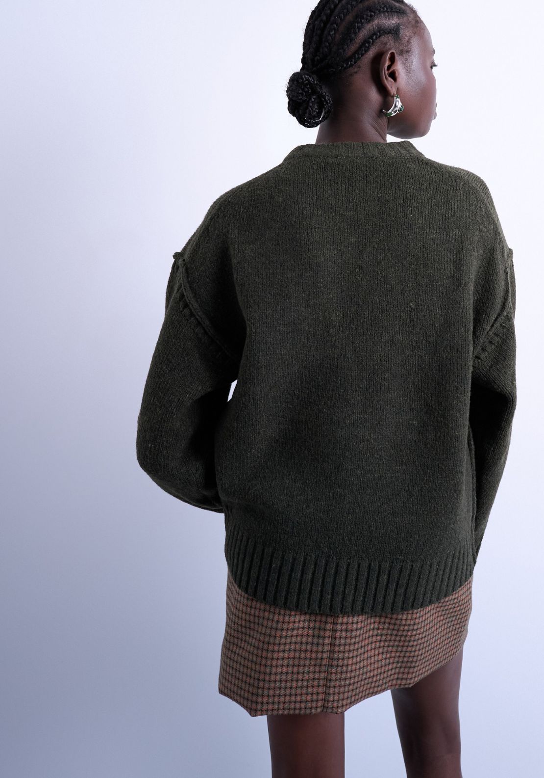 Topshop Sally Long Sleeve Pullover - Khaki 2 Shaws Department Stores