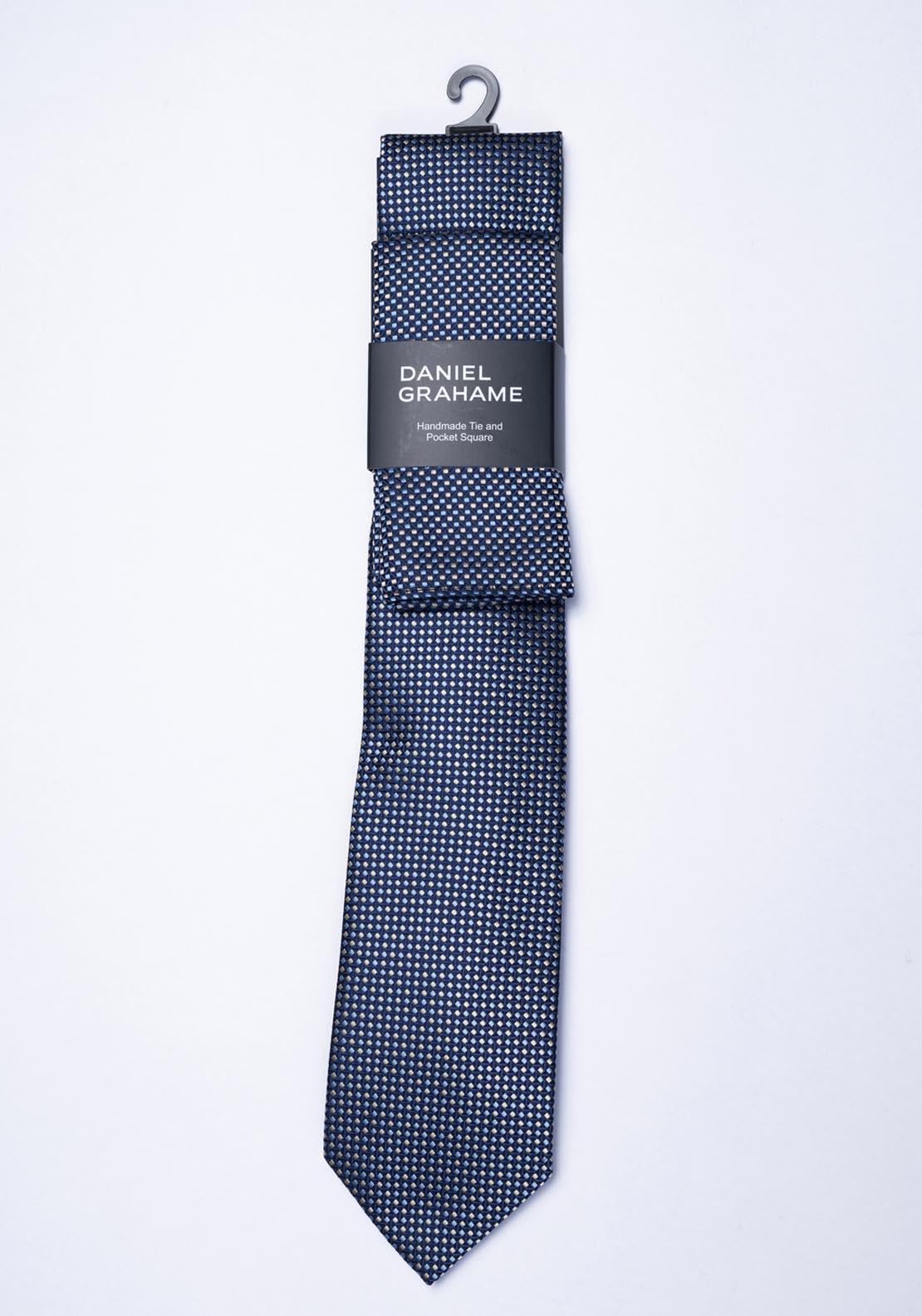 Daniel Grahame Stylish Tie and Pocket Square Set - Blue 1 Shaws Department Stores