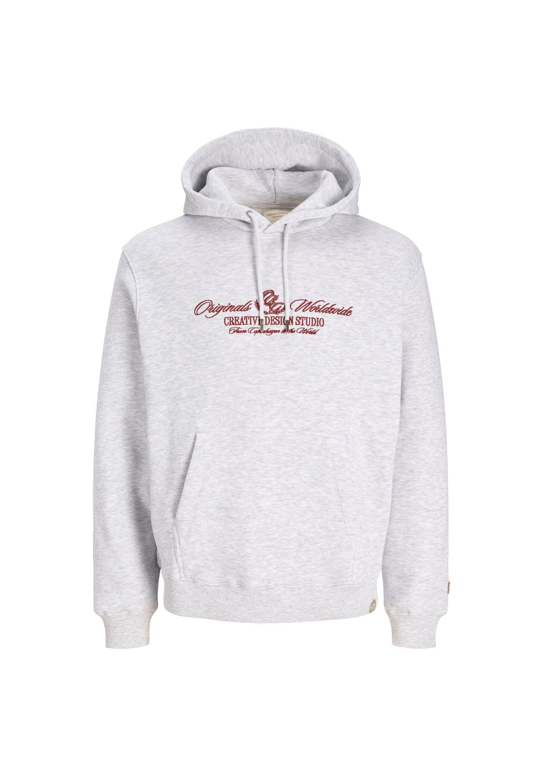 Jack &amp; Jones Toronto Logo Front Sweat Hoodie - White 1 Shaws Department Stores