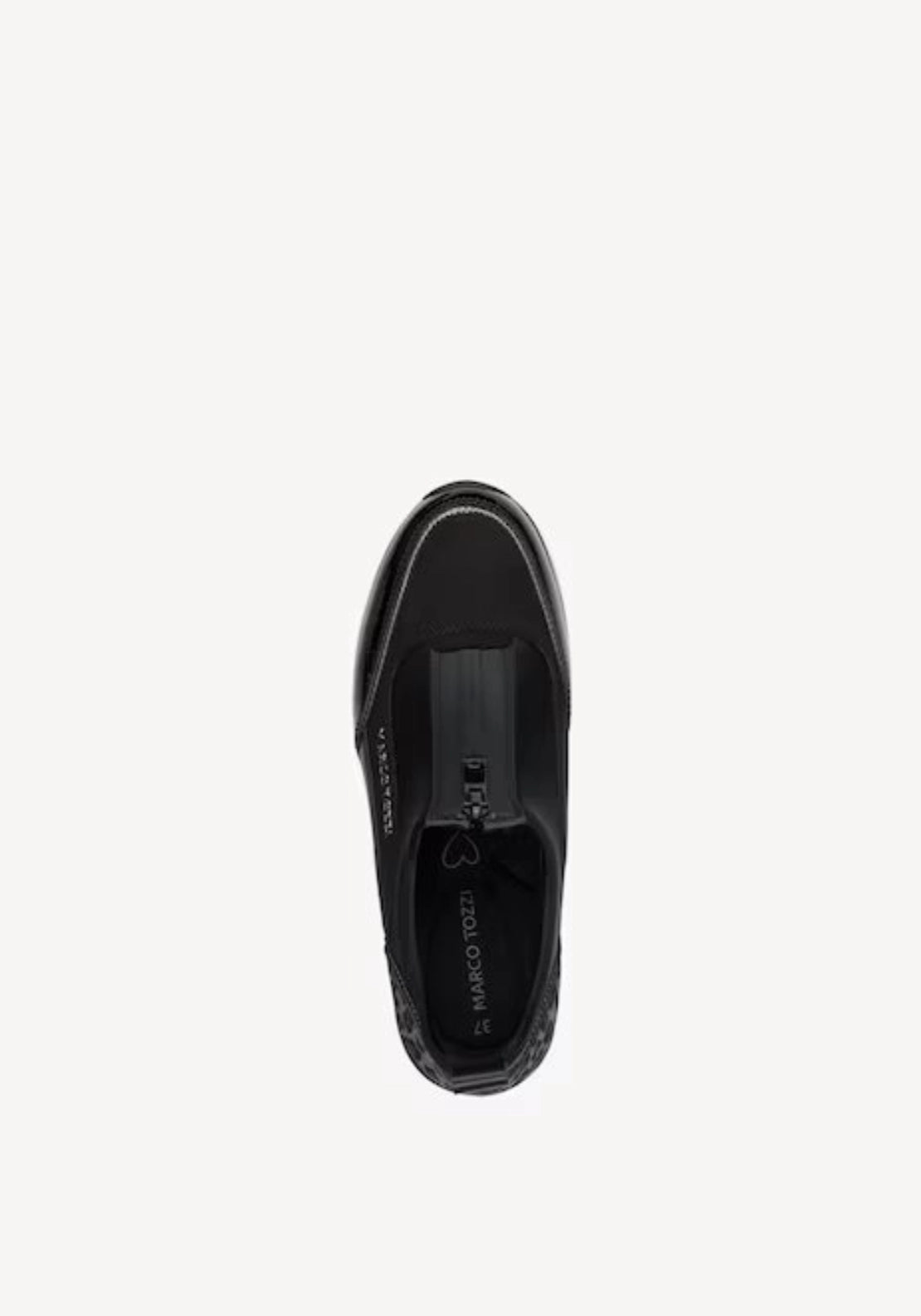 Zip Front Wedge Trainer Boot - Black