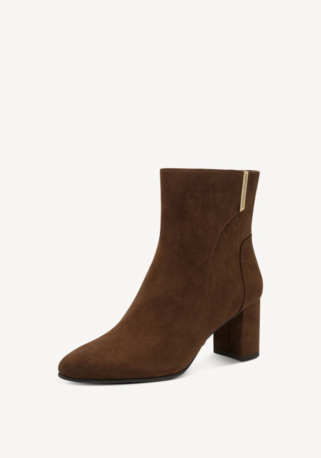 Metallic Trim High Heel Boot - Cinnamon