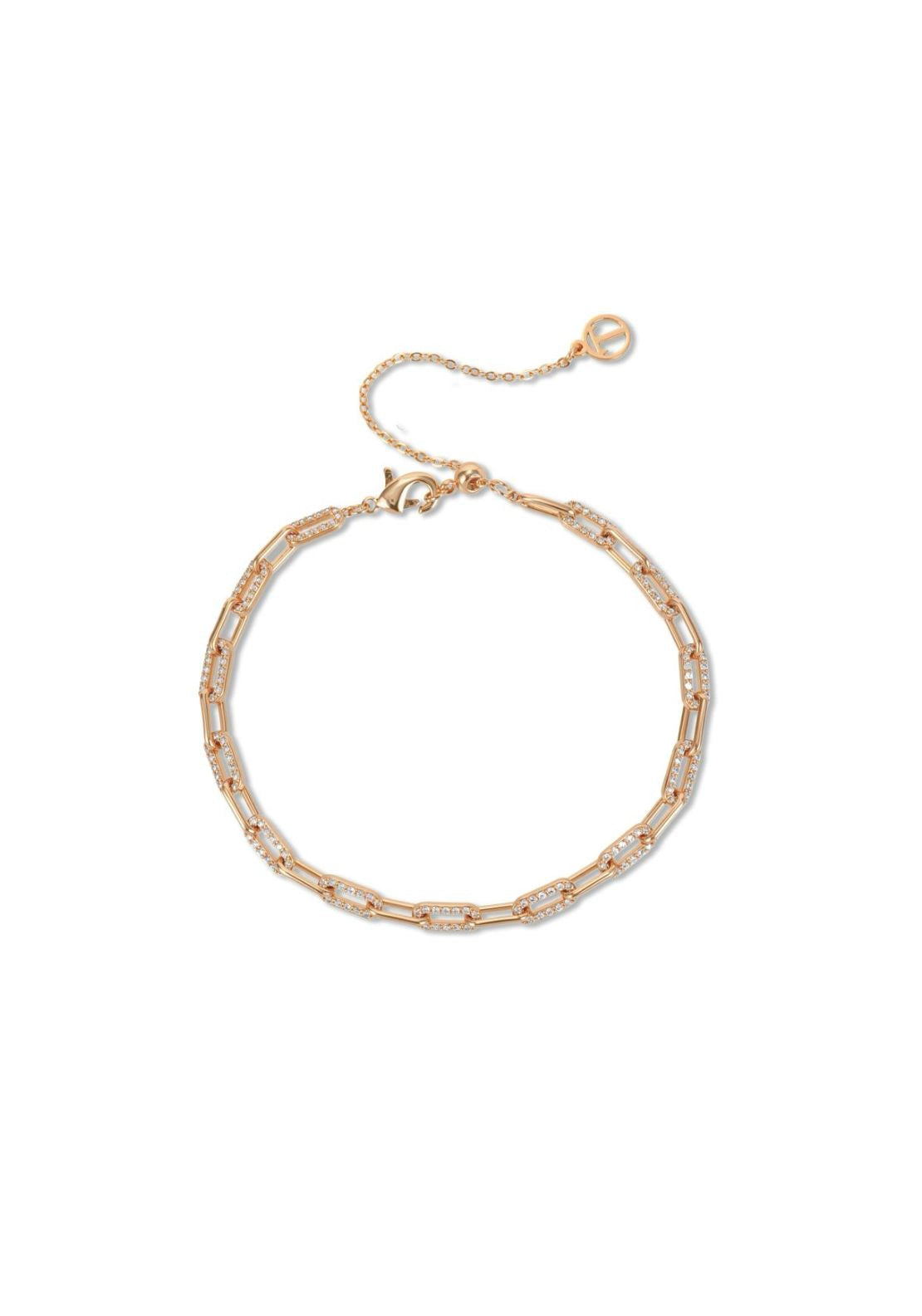 Polished &amp; Pavé Link Chain - Gold