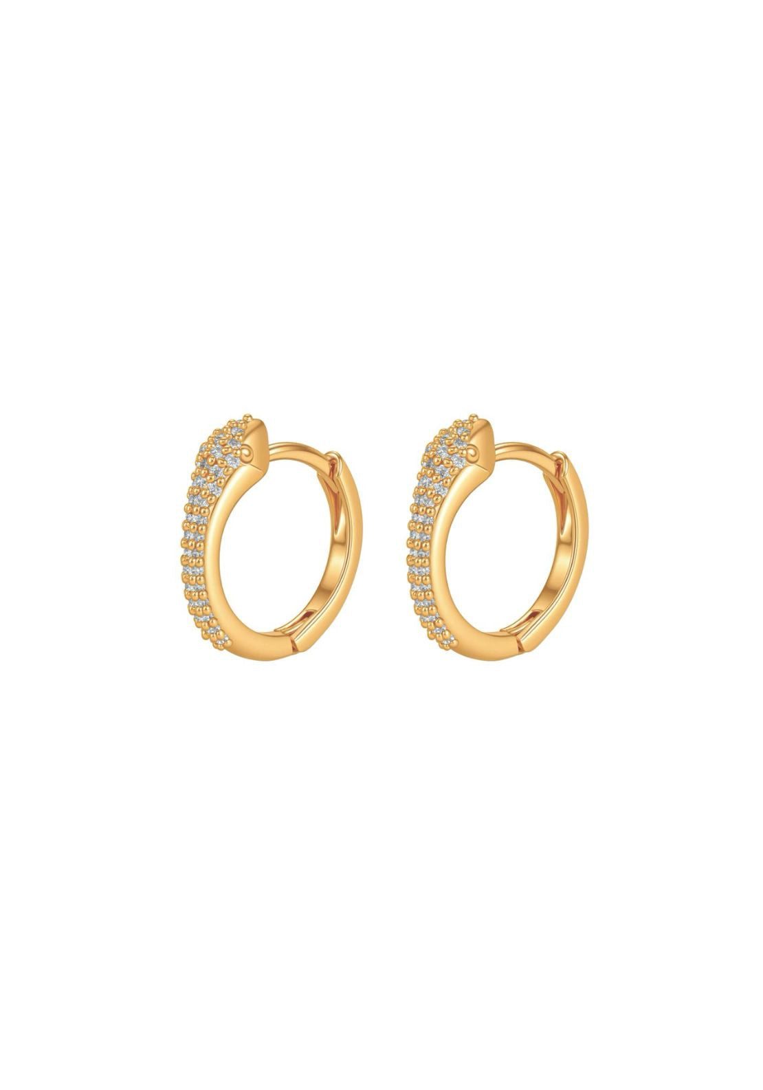 Snake Mini Huggie Earrings - Gold