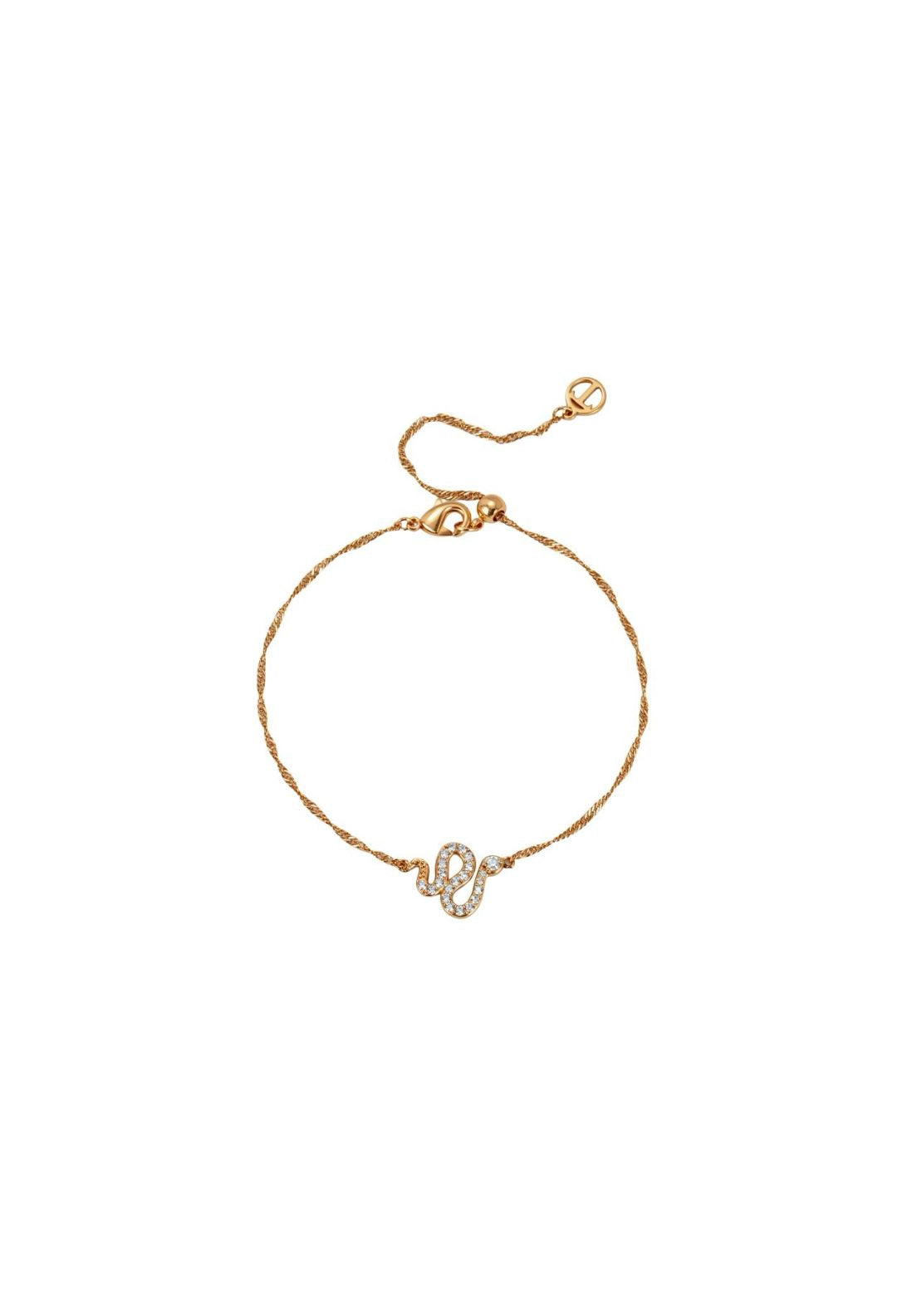 Snake Fine Cubic Zirconia Bracelet - Gold