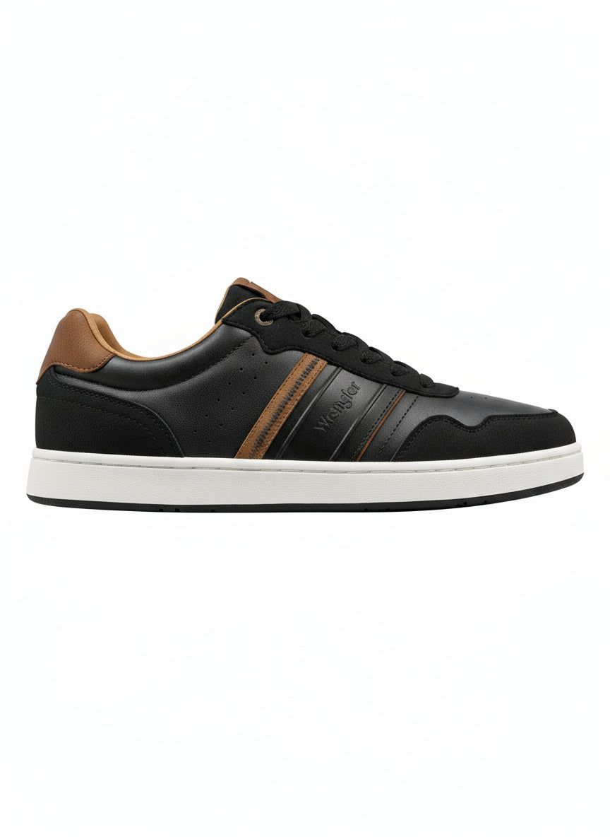 Wrangler Hymans Mens Low Trainer - Blue 1 Shaws Department Stores