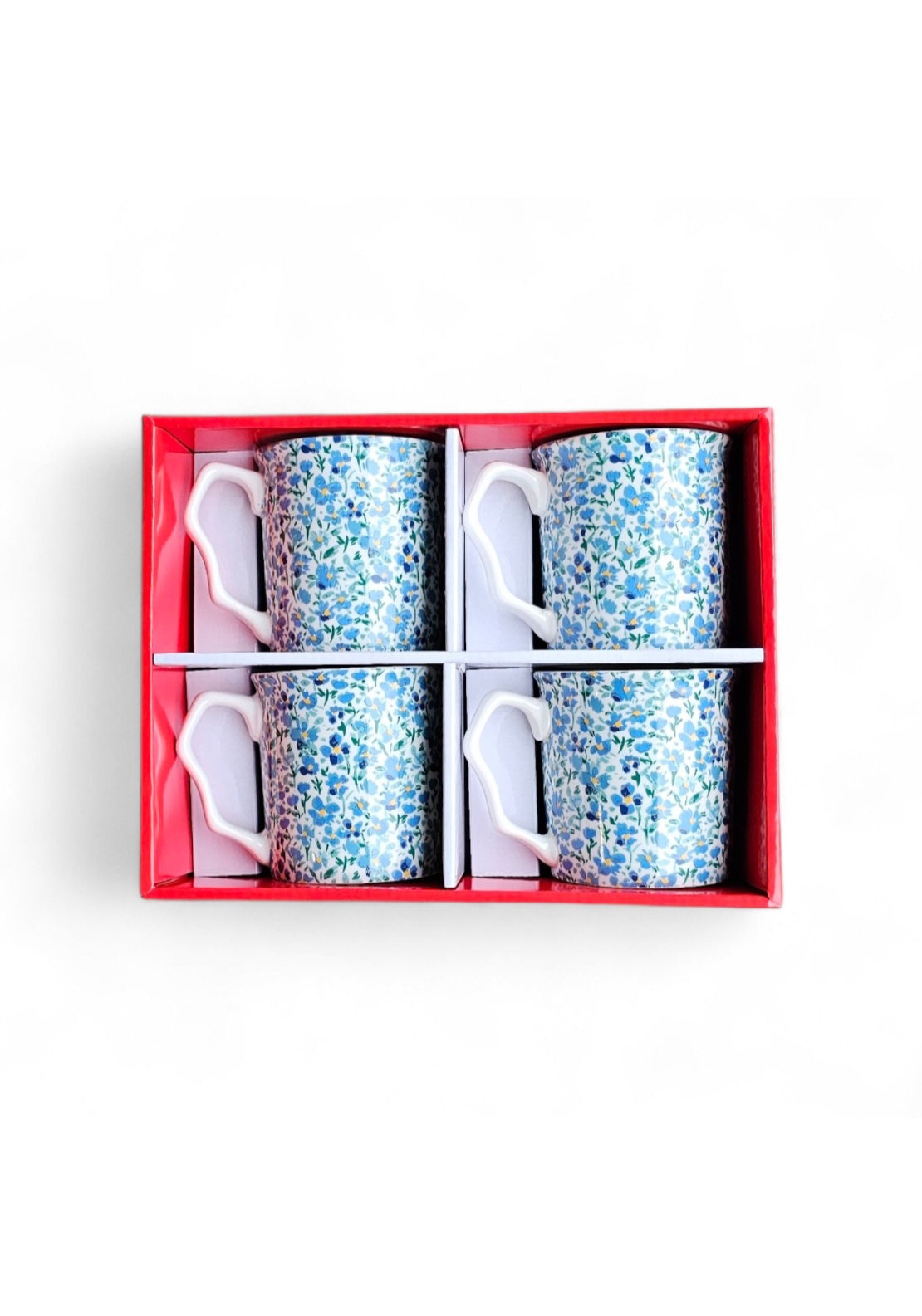 Shannonbridge Pottery Blue Daisy Set Of 4 Mugs - Blue Daisy 1 Shaws Department Stores