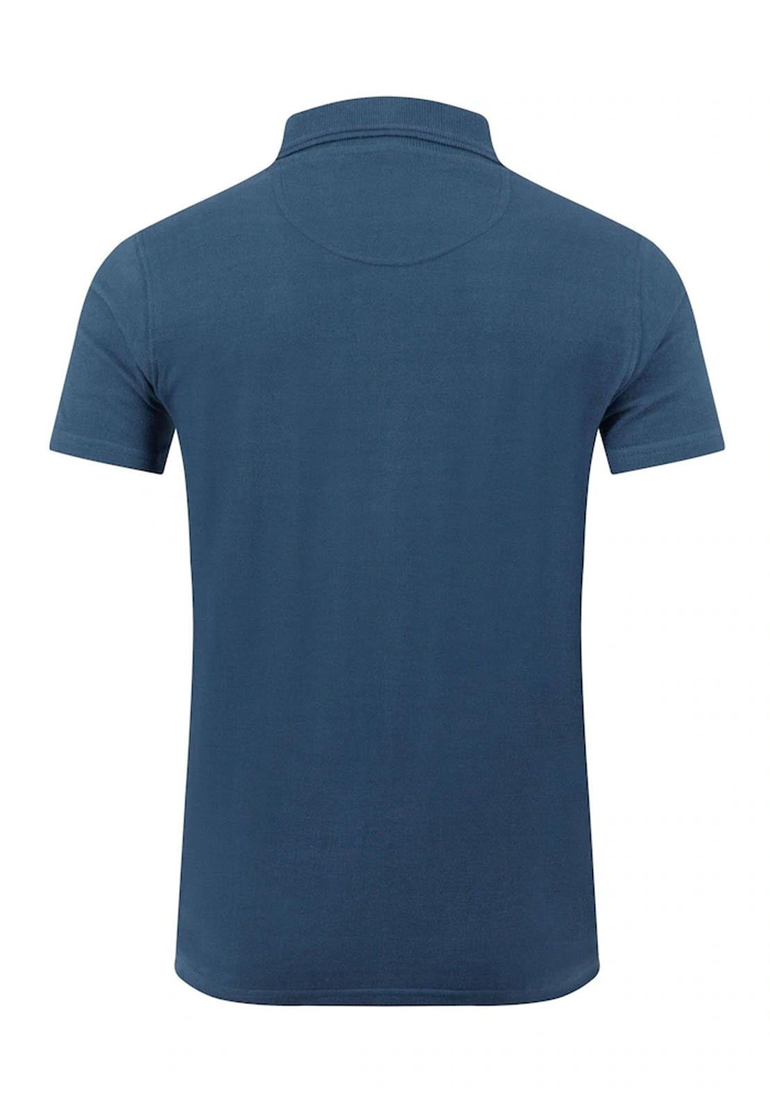 Weird Fish 100% Cotton Miles Pique Polo Shirt - Blue 6 Shaws Department Stores