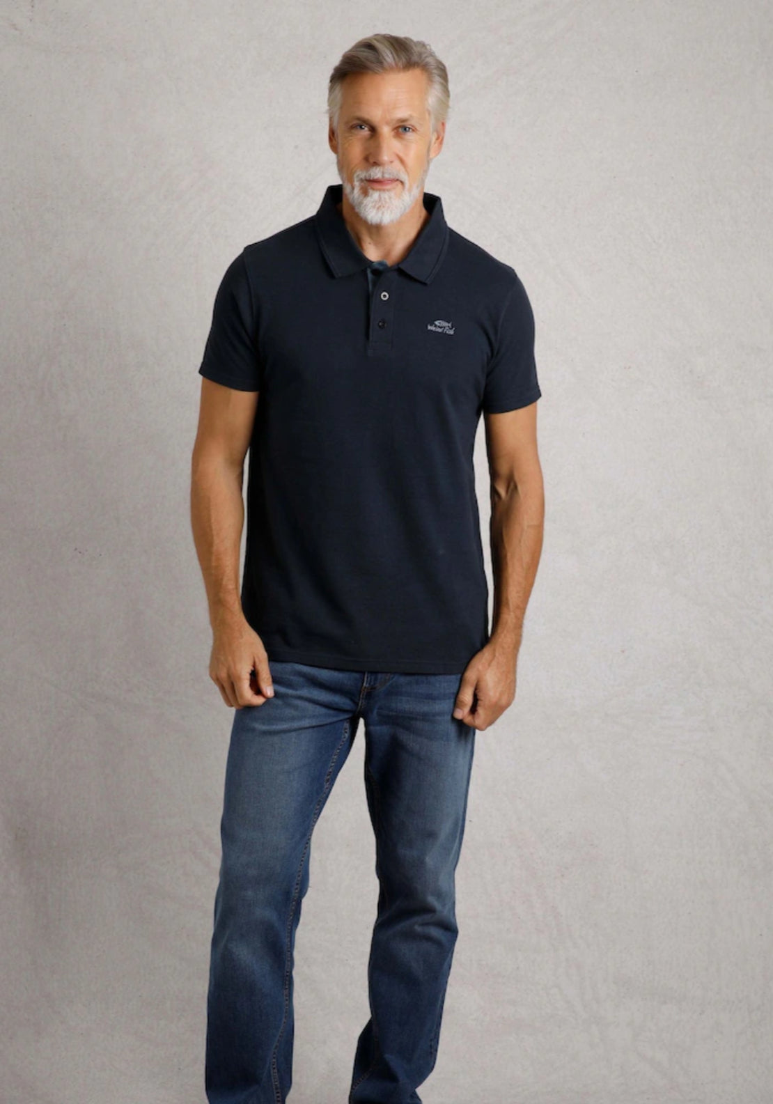 Weird Fish 100% Cotton Miles Pique Polo Shirt - Navy 3 Shaws Department Stores