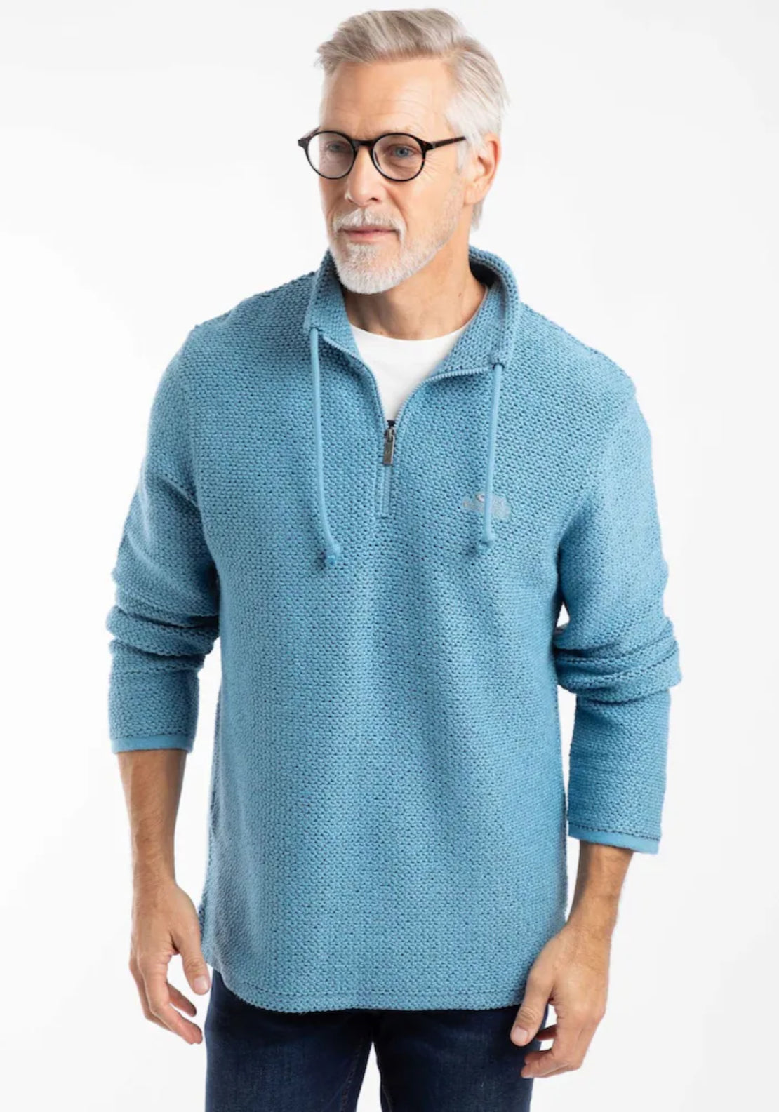 Weird Fish Cruiser 1/4 Zip Macaroni Sweatshirt - Blue 1 Shaws Department Stores
