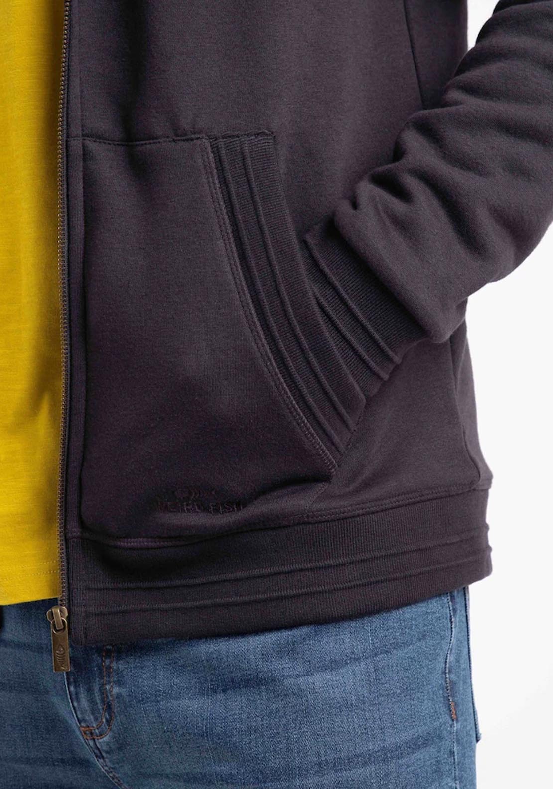 Weird Fish Camborne Borg Bonded Zip Thru Hoodie - Midnight 5 Shaws Department Stores