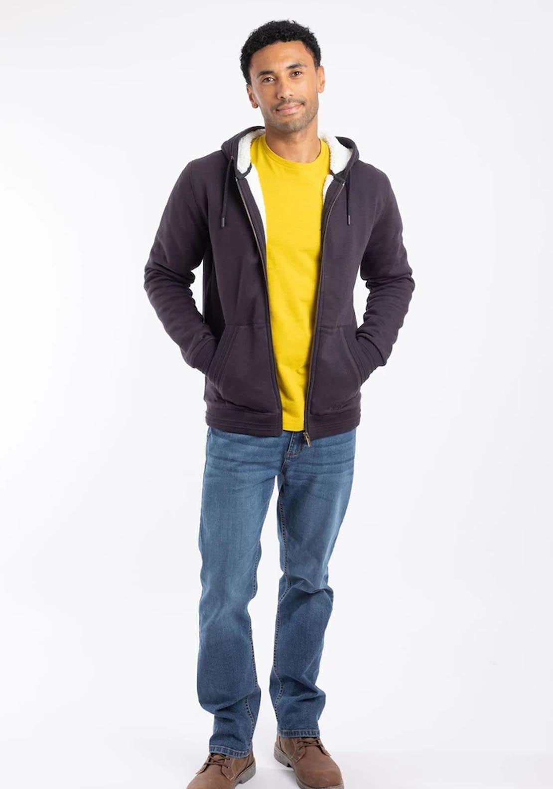Weird Fish Camborne Borg Bonded Zip Thru Hoodie - Midnight 6 Shaws Department Stores
