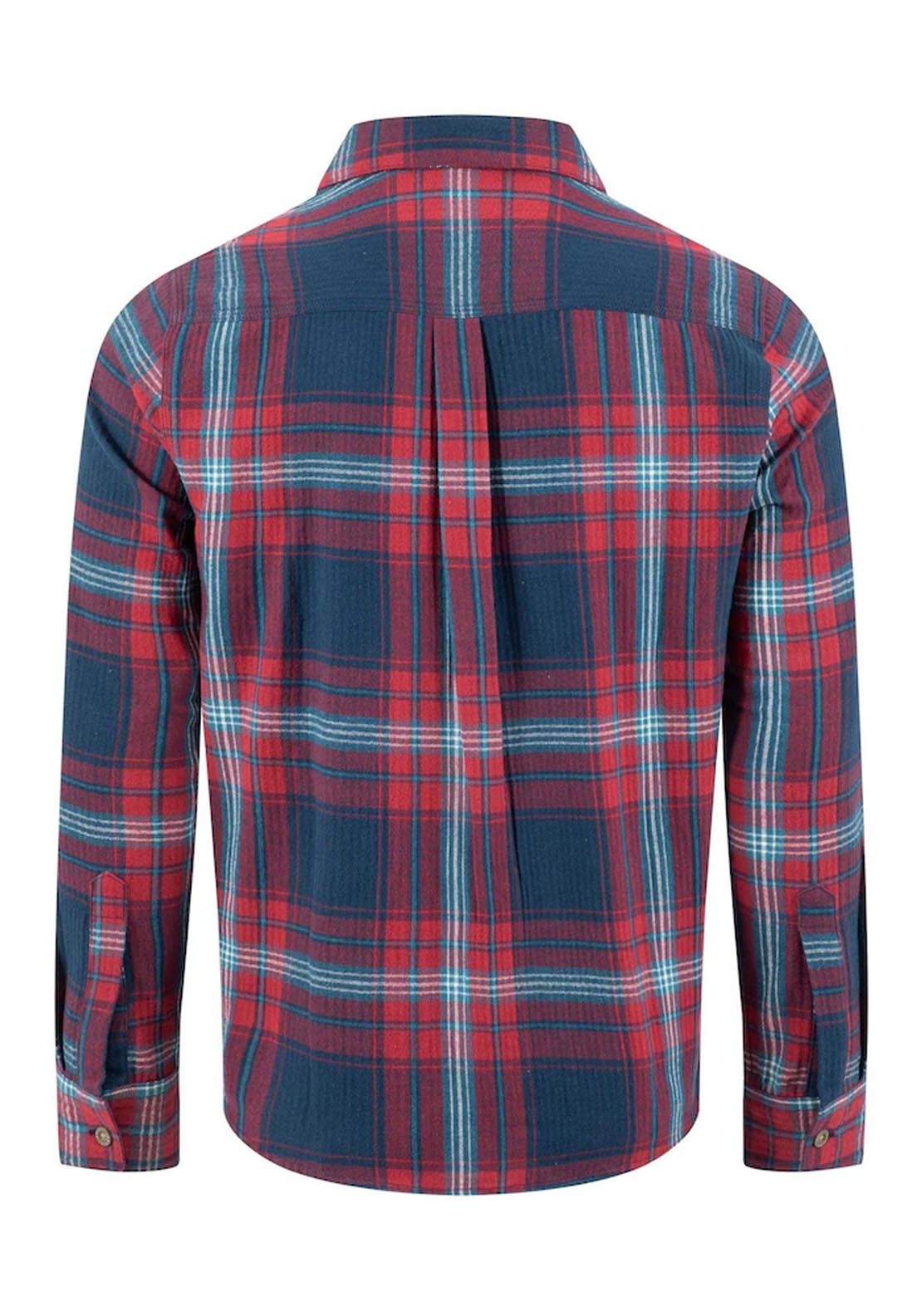 Weird Fish Broxton Herringbone Check Shirt - Red 7 Shaws Department Stores