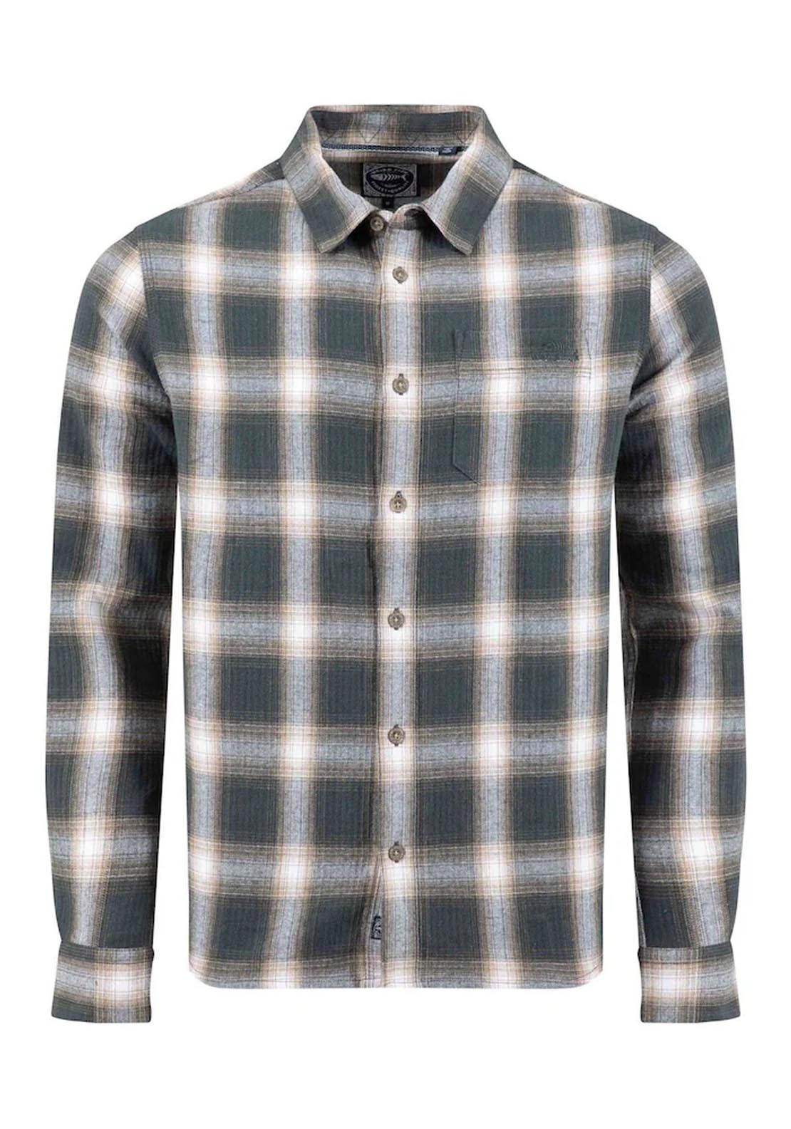 Weird Fish Broxton Herringbone Check Shirt - Grey 7 Shaws Department Stores