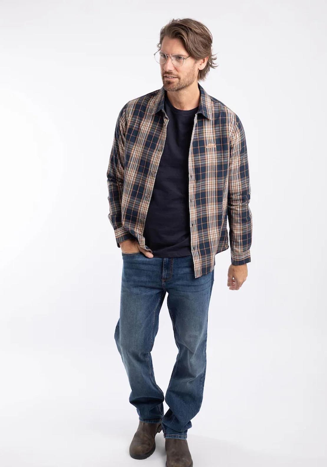 Weird Fish Lando Check Shirt - Blue 4 Shaws Department Stores