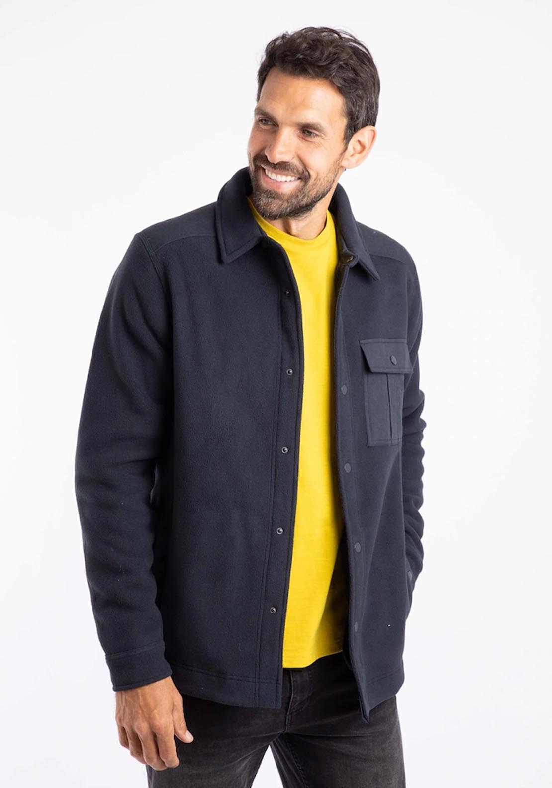 Weird Fish Boyd Polar Fleece Shirt - Blue 1 Shaws Department Stores