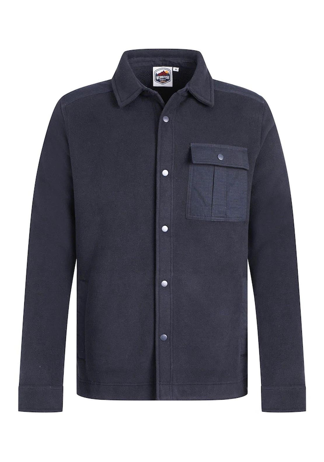 Weird Fish Boyd Polar Fleece Shirt - Blue 6 Shaws Department Stores