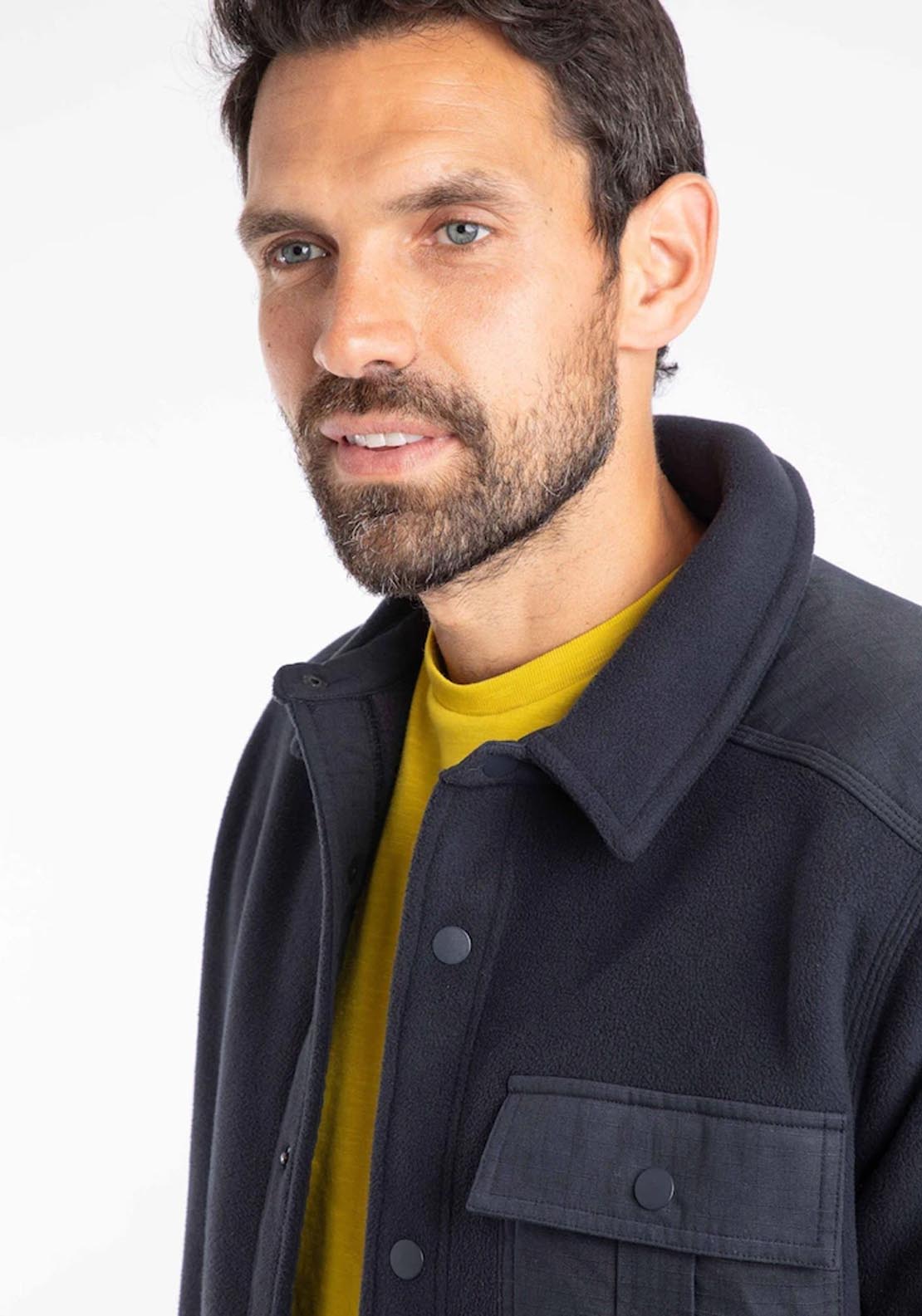 Weird Fish Boyd Polar Fleece Shirt - Blue 3 Shaws Department Stores