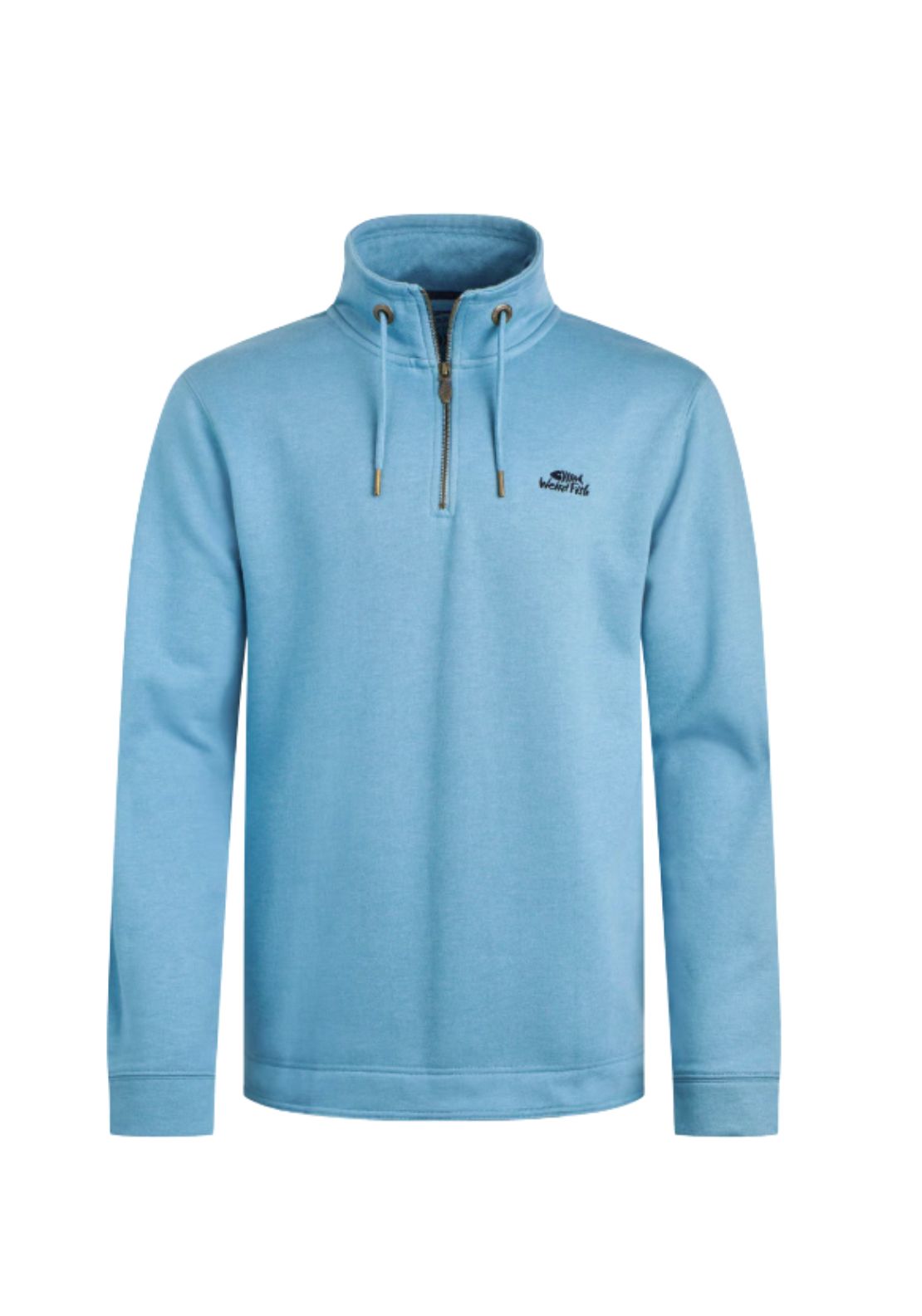 Weird Fish Brampton 1/4 Zip Sweatshirt - Smoke Blue 6 Shaws Department Stores