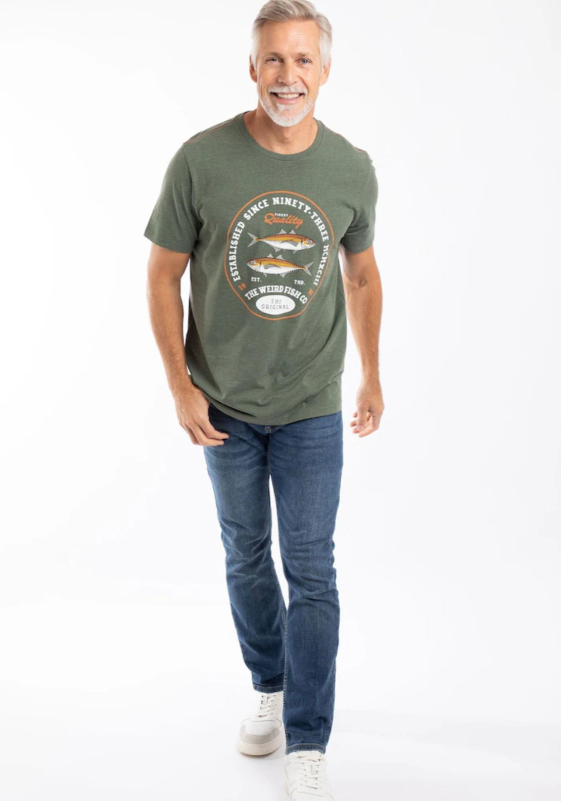 Weird Fish Fish Stamp Front Print Graphic T-Shirt - Basil 4 Shaws Department Stores