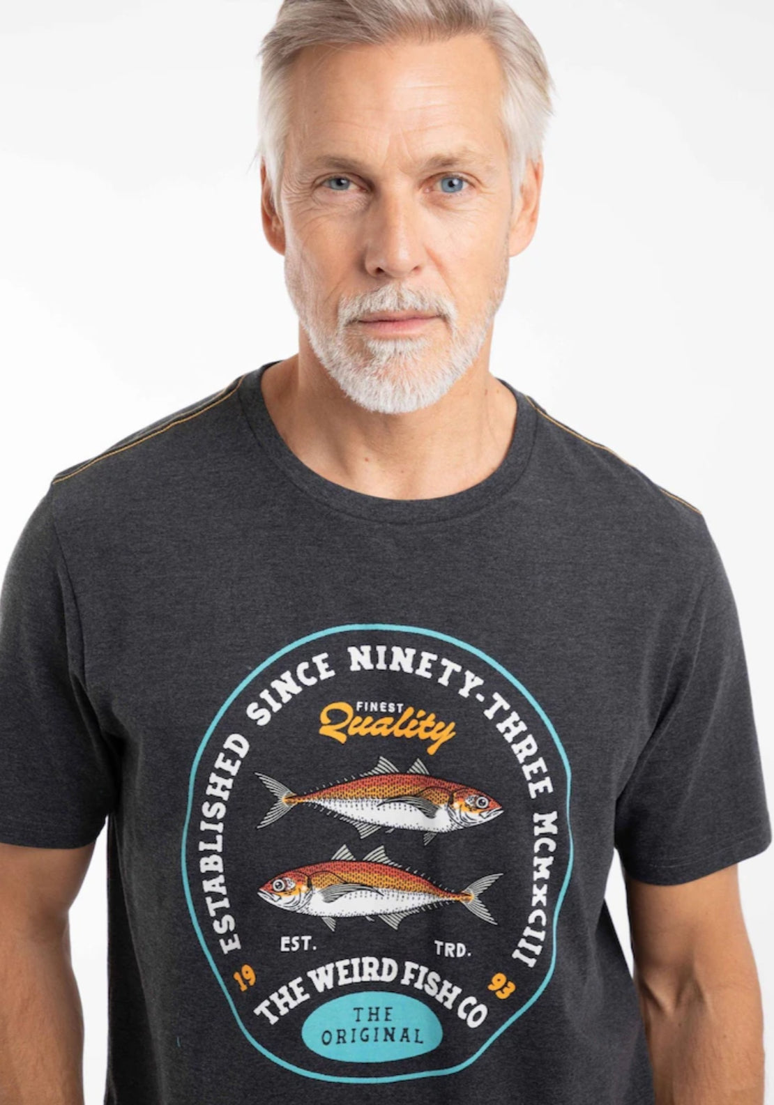 Weird Fish Fish Stamp Front Print Graphic T-Shirt - Black 3 Shaws Department Stores