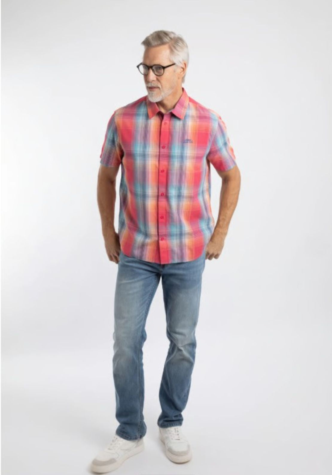 Weird Fish 100% Cotton Judd Short Sleeve Check Shirt - Pink 4 Shaws Department Stores