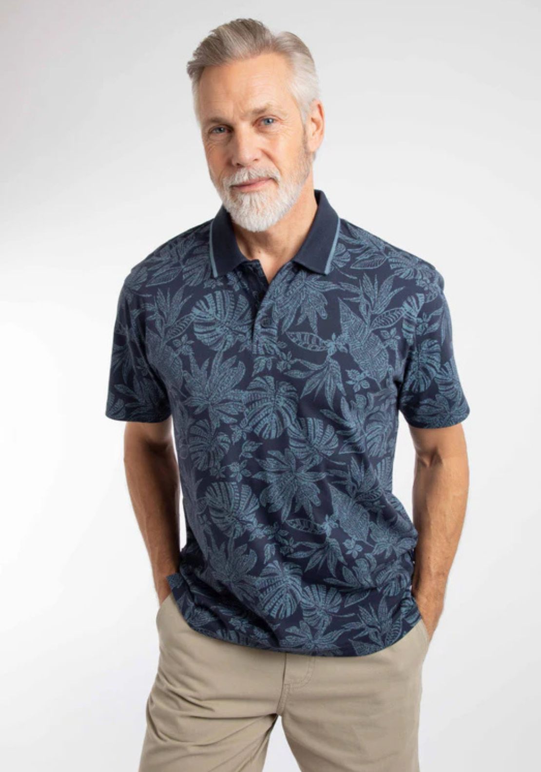 Weird Fish Sarat Polo Shirt - Blue 1 Shaws Department Stores