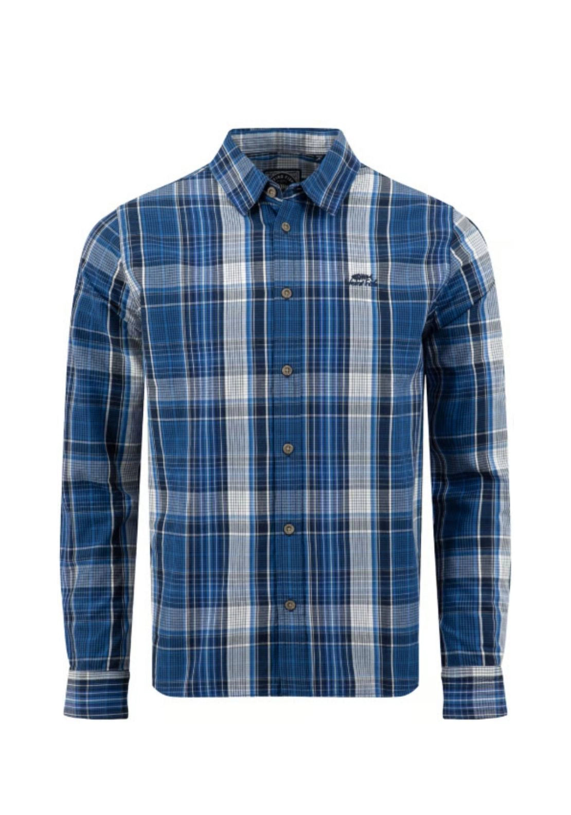 Weird Fish Lando Check Shirt - Bright Navy 3 Shaws Department Stores