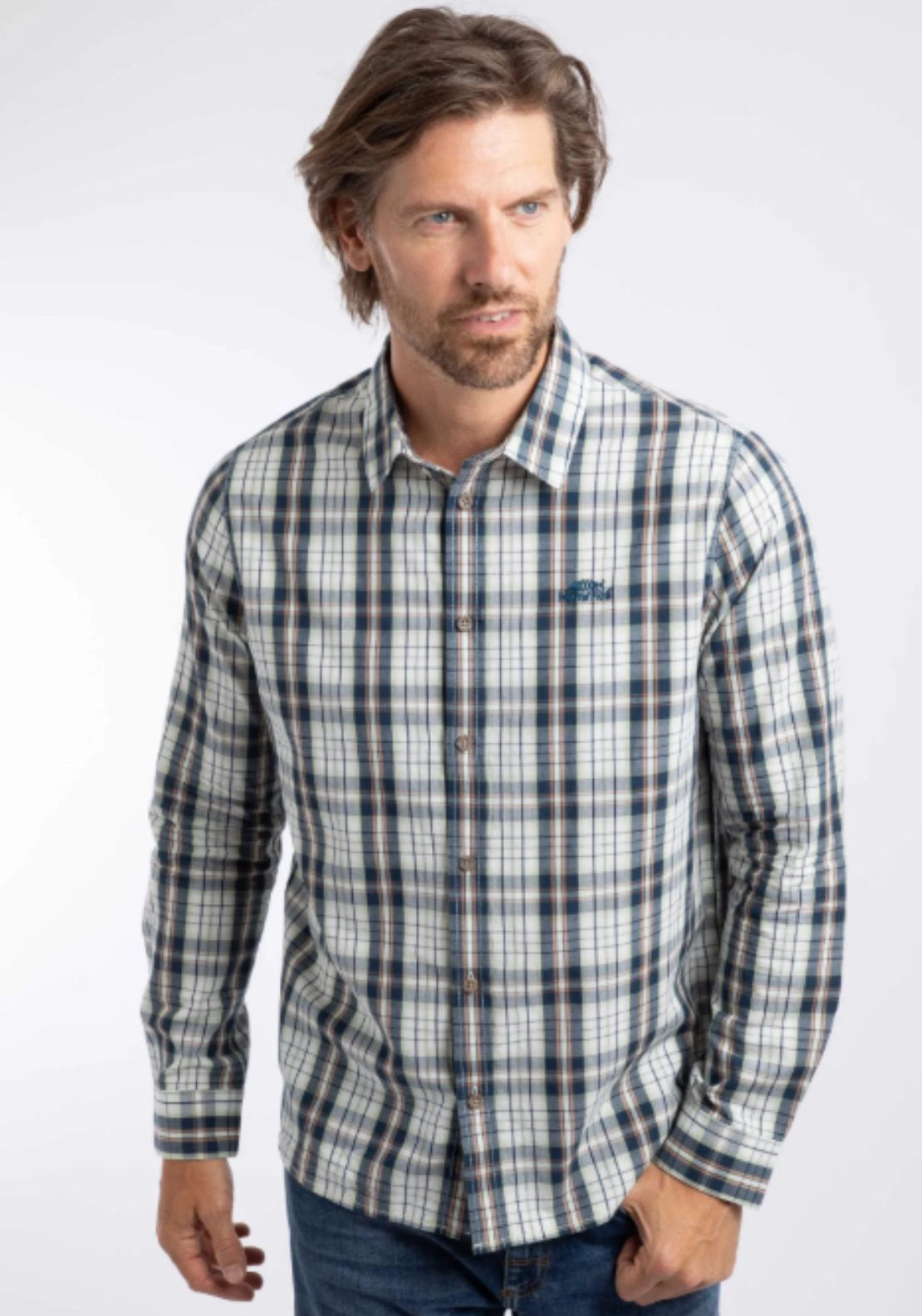 Weird Fish Lando Check Shirt - White 2 Shaws Department Stores