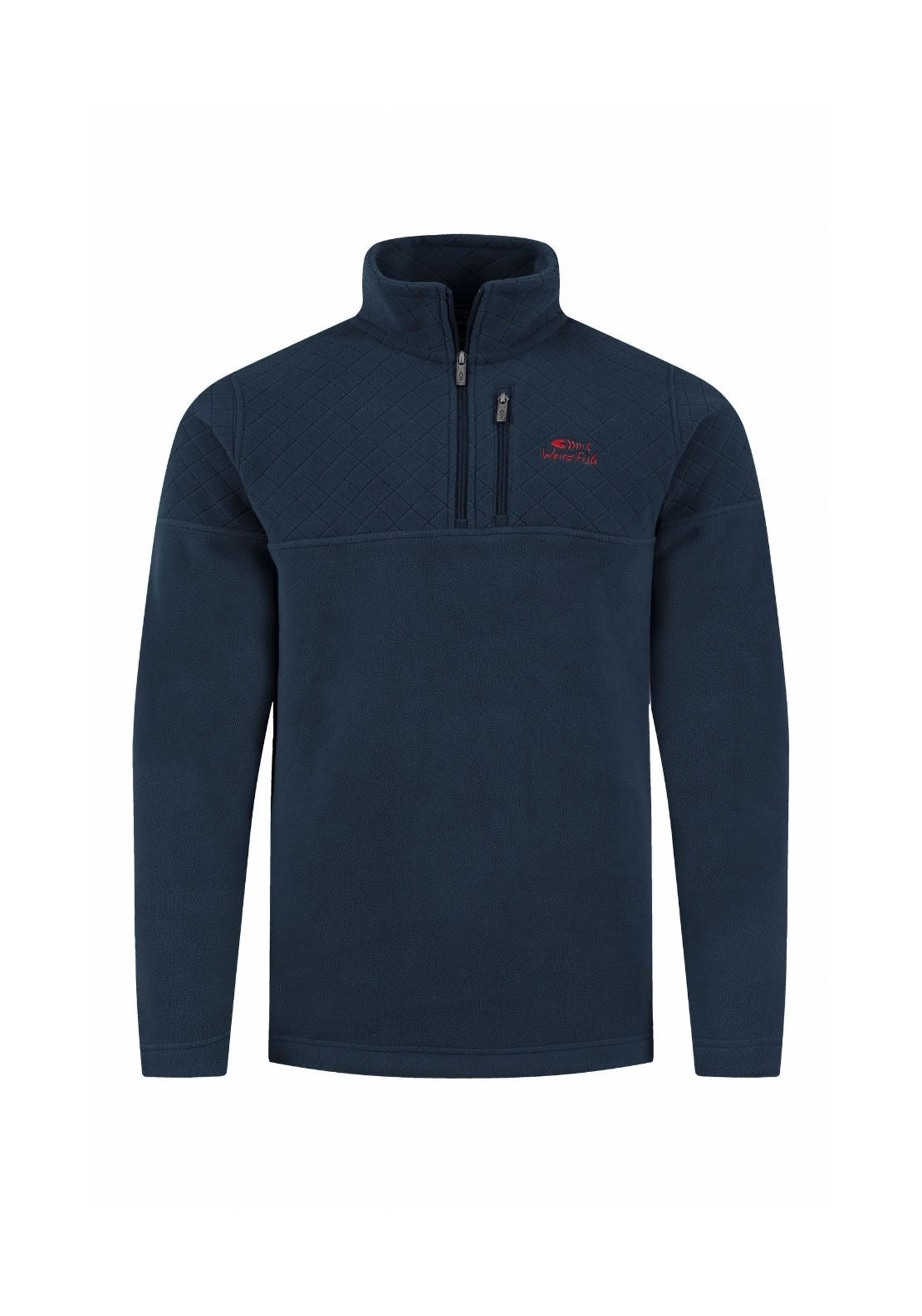 Weird Fish Oakmount 1/4 Zip Sweater - Navy 3 Shaws Department Stores