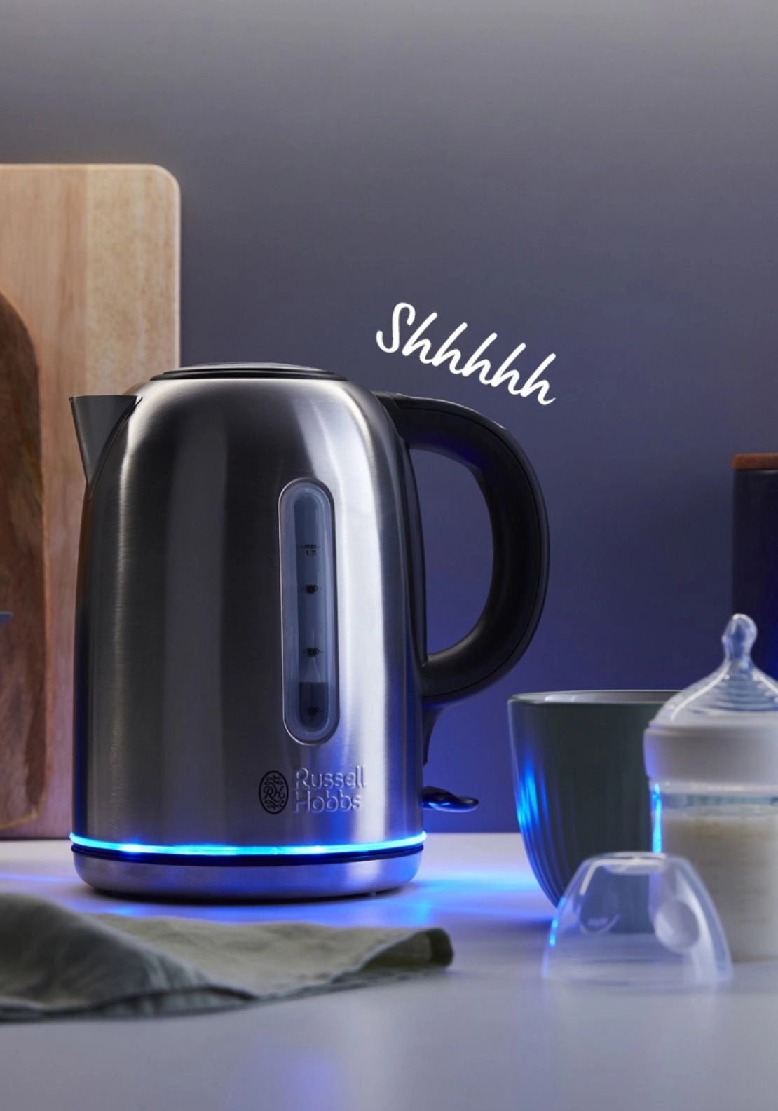 Russell Hobbs Quiet Boil Kettle - Steel 3 Shaws Department Stores