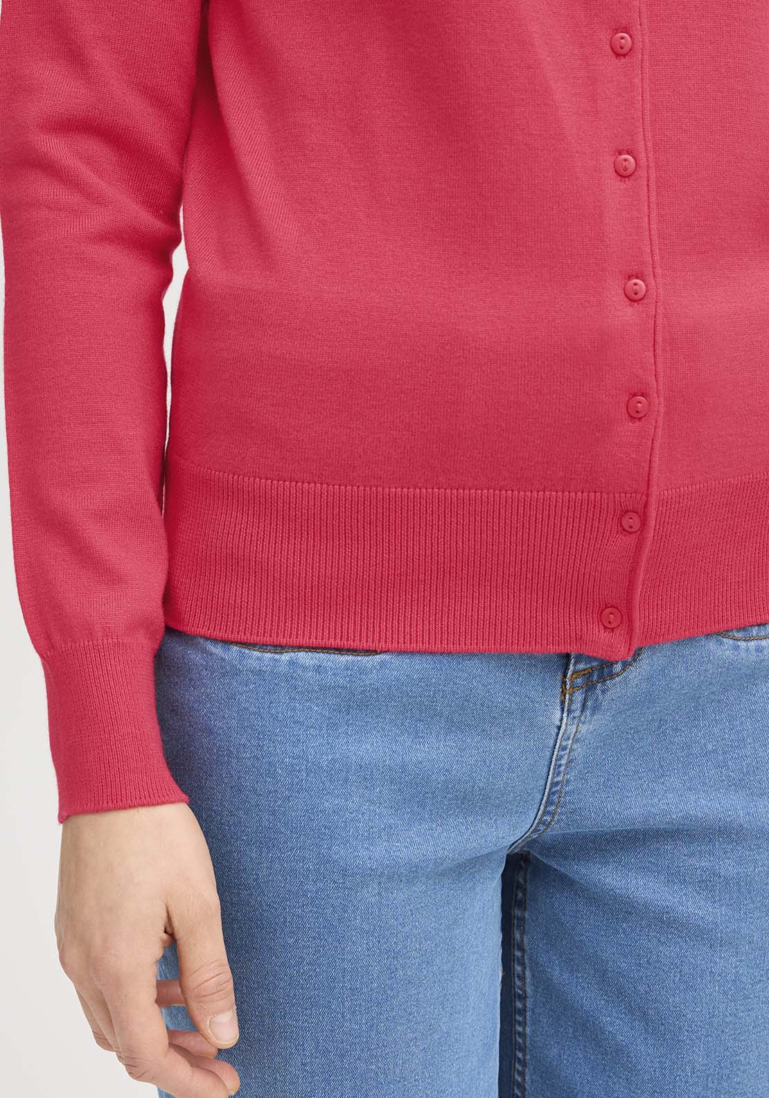 Fransa Long Sleeve Cardigan - Red 4 Shaws Department Stores