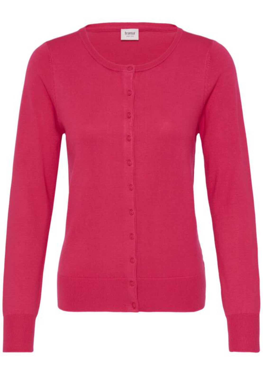 Fransa Simple Long Sleeve Cardigan - Virtual Pink 6 Shaws Department Stores