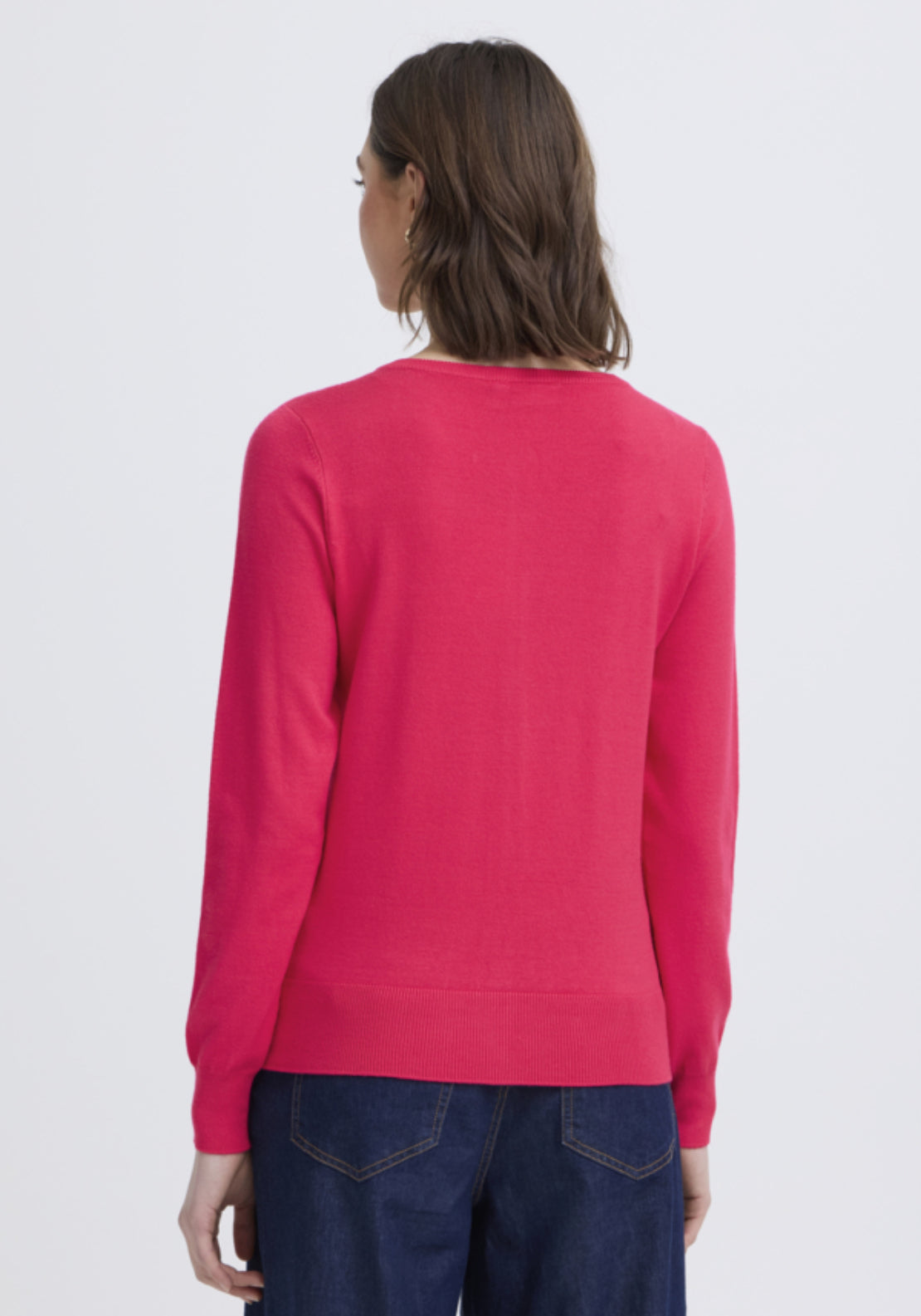 Fransa Simple Long Sleeve Cardigan - Virtual Pink 2 Shaws Department Stores