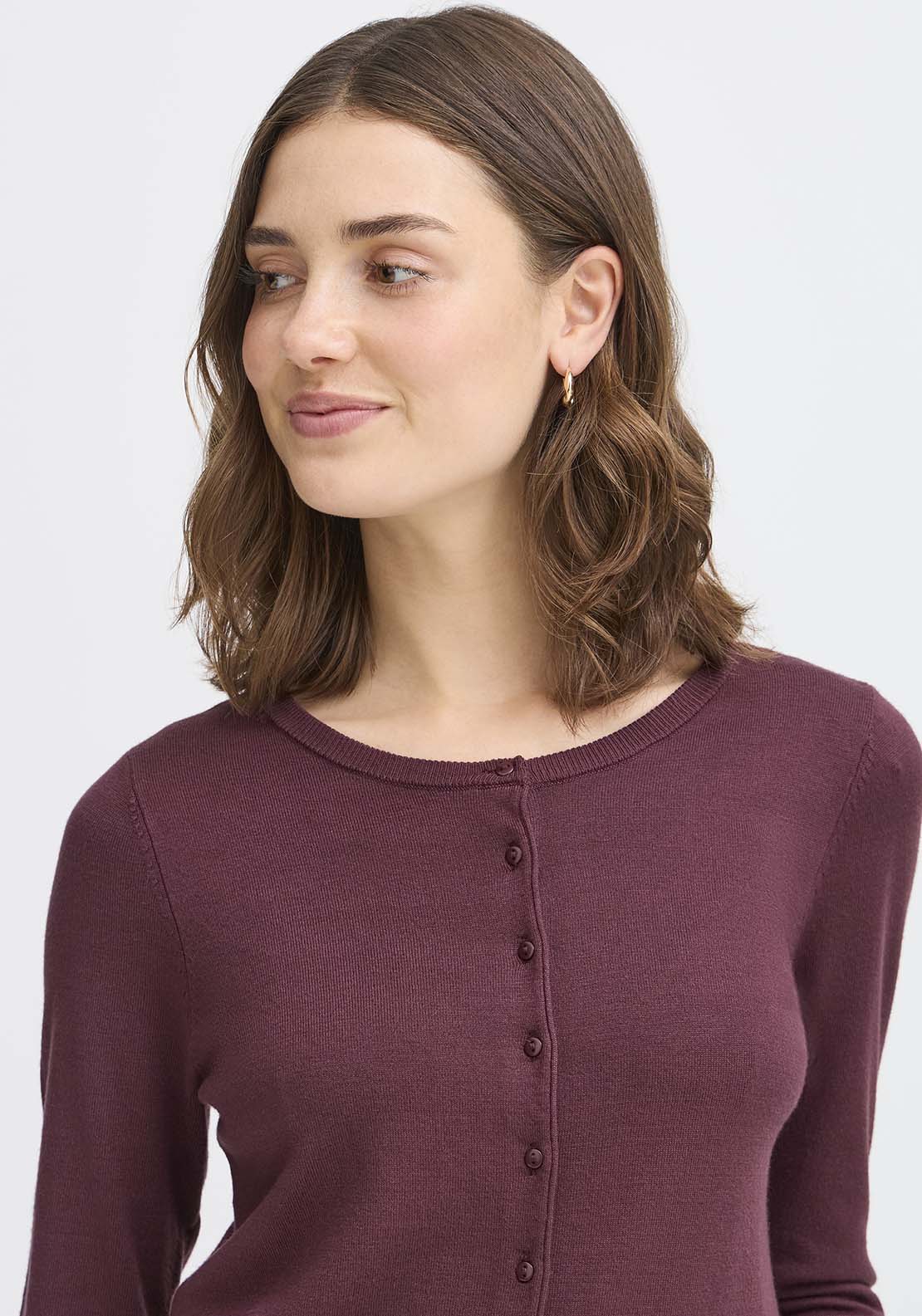 Long Sleeve Cardigan - Brown