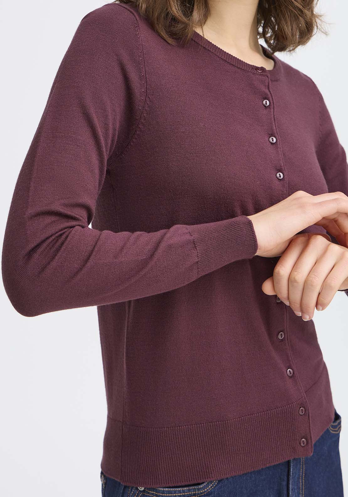 Long Sleeve Cardigan - Brown