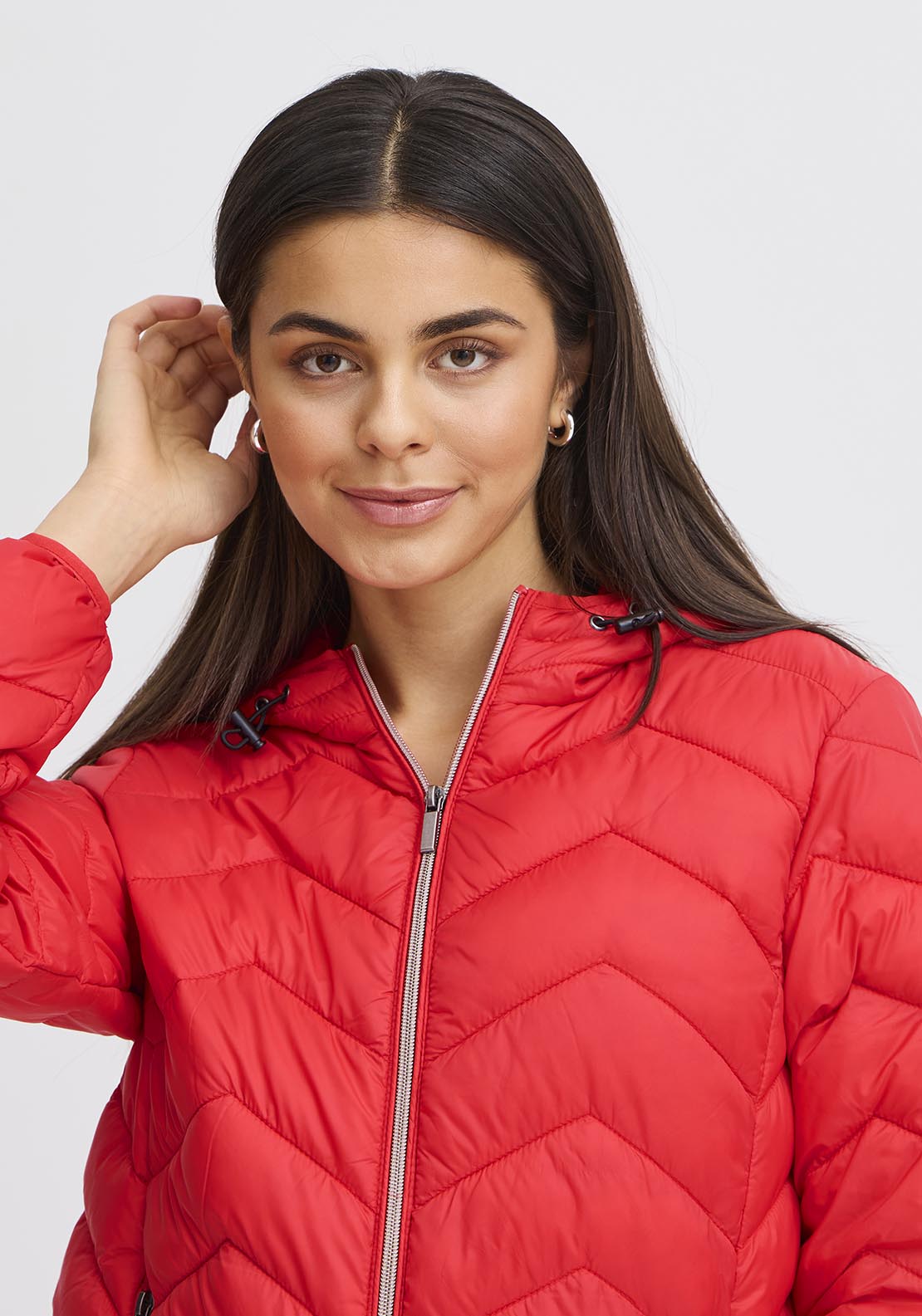 Fransa Casual Padded Jacket - Poinsettia 3 Shaws Department Stores