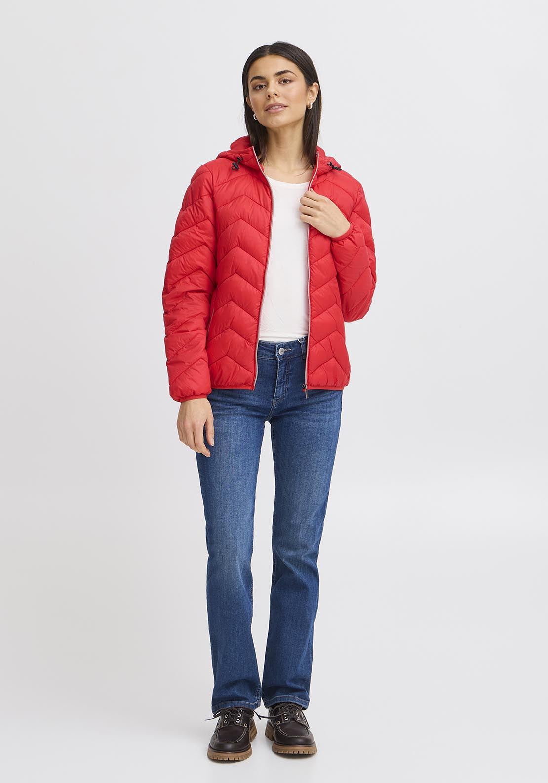 Fransa Casual Padded Jacket - Poinsettia 1 Shaws Department Stores