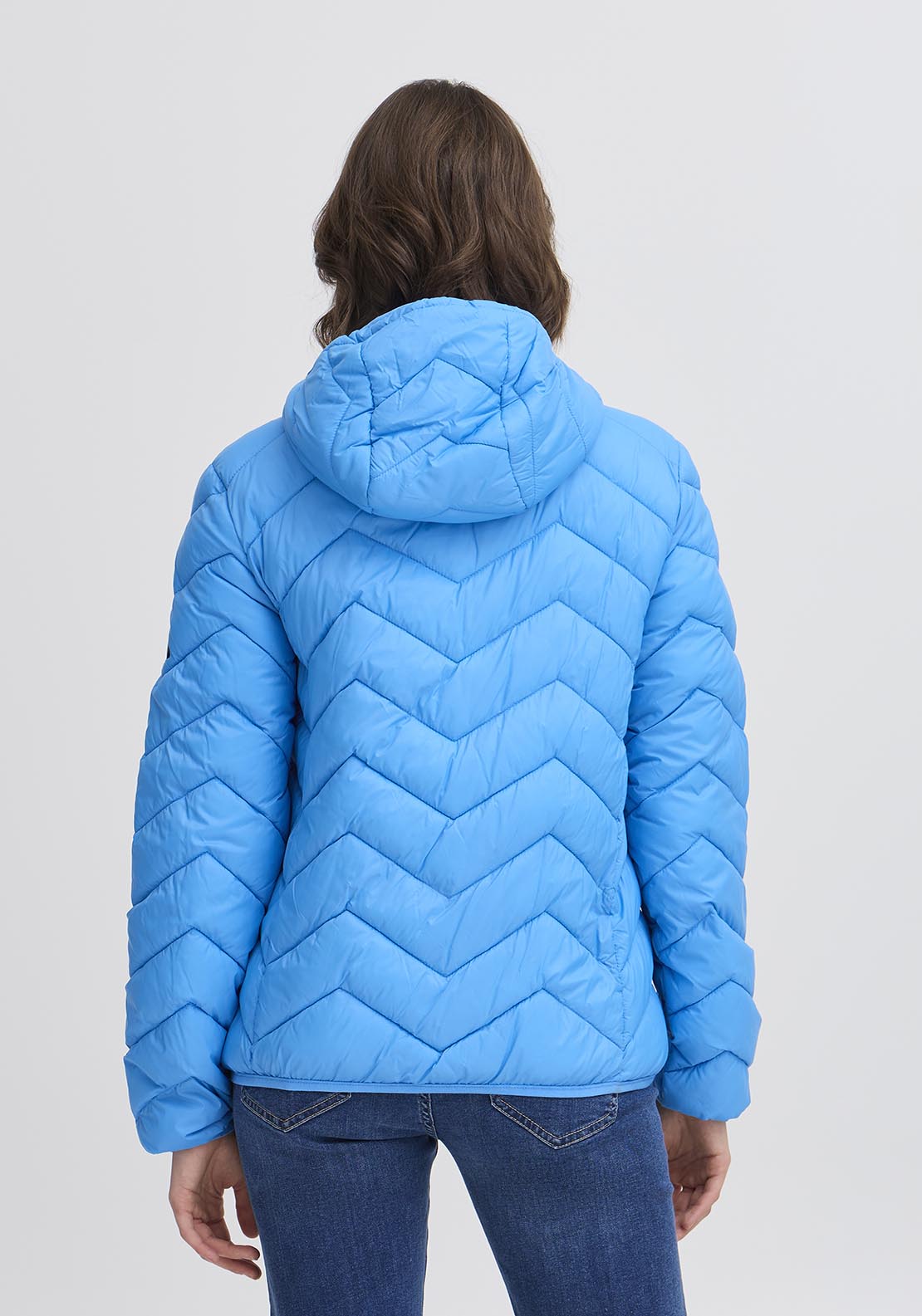 Fransa Casual Padded Jacket - Azure Blue 4 Shaws Department Stores