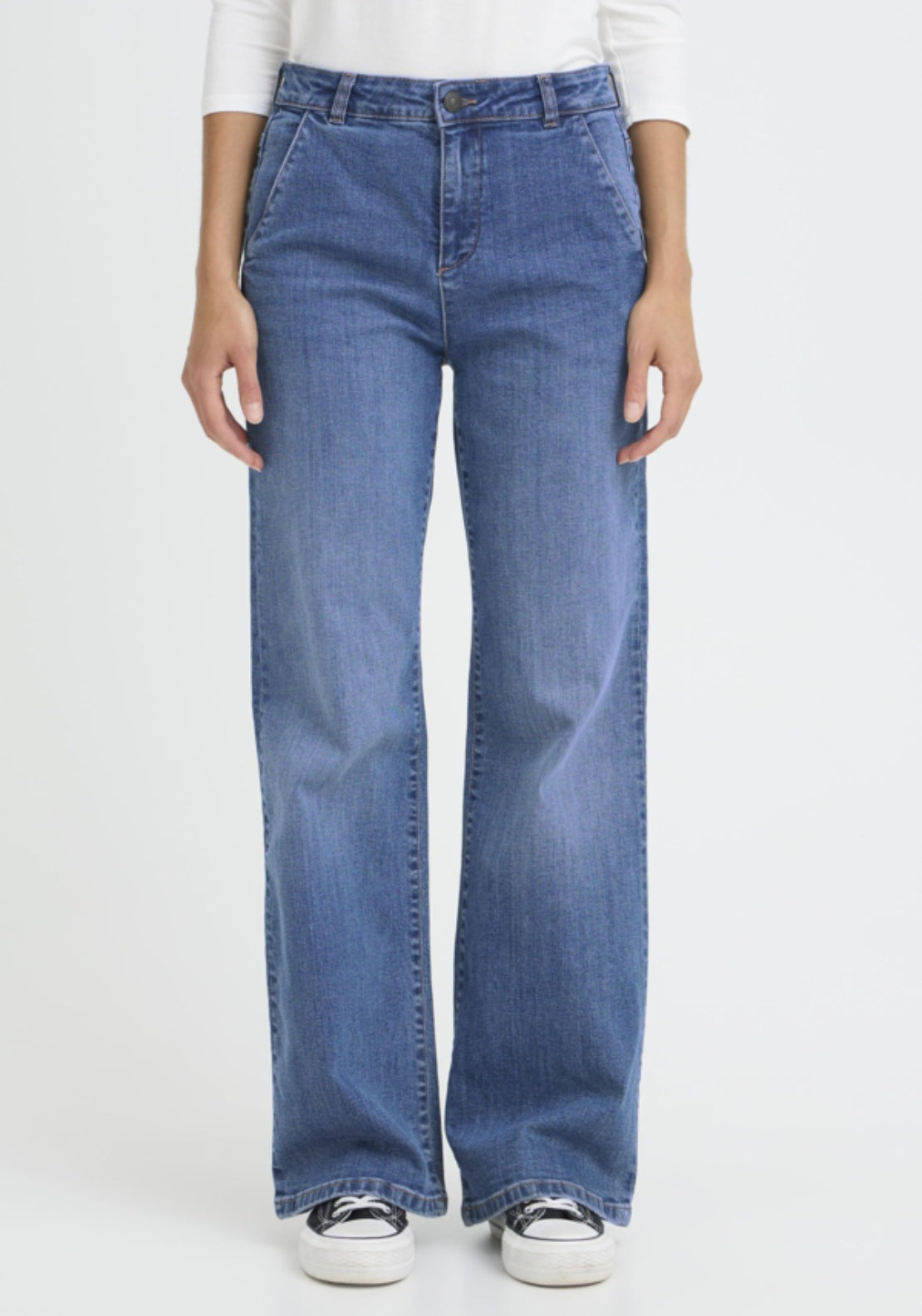 Fransa Wide Leg Denim Jeans - Denim 1 Shaws Department Stores