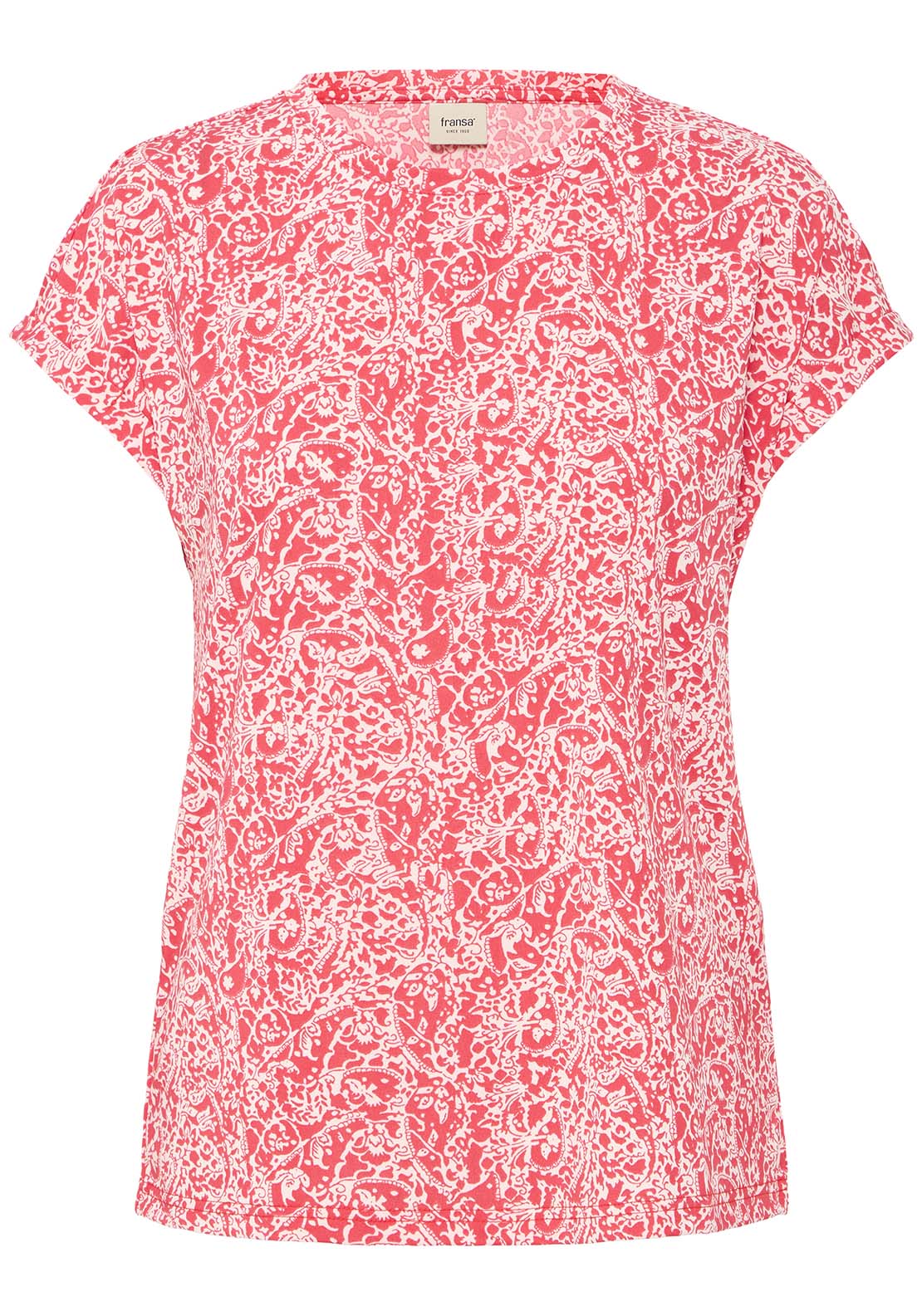 Fransa Short Sleeve T-Shirt - Pink 5 Shaws Department Stores